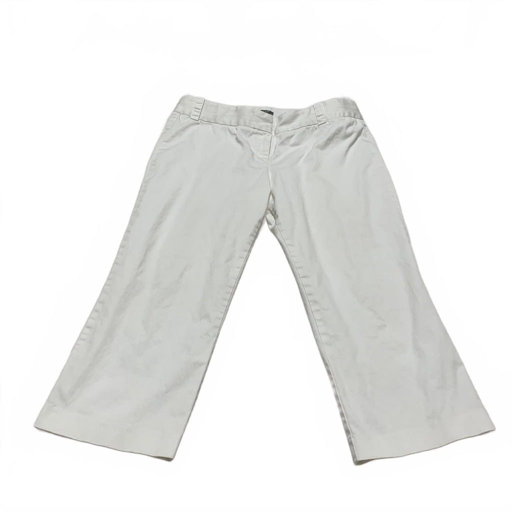 J. Crew Women’s Size 14 White Wide-Leg Cropped Pants City Fit