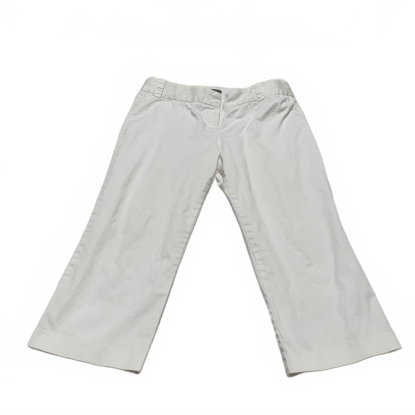 J. Crew Women’s Size 14 White Wide-Leg Cropped Pants City Fit