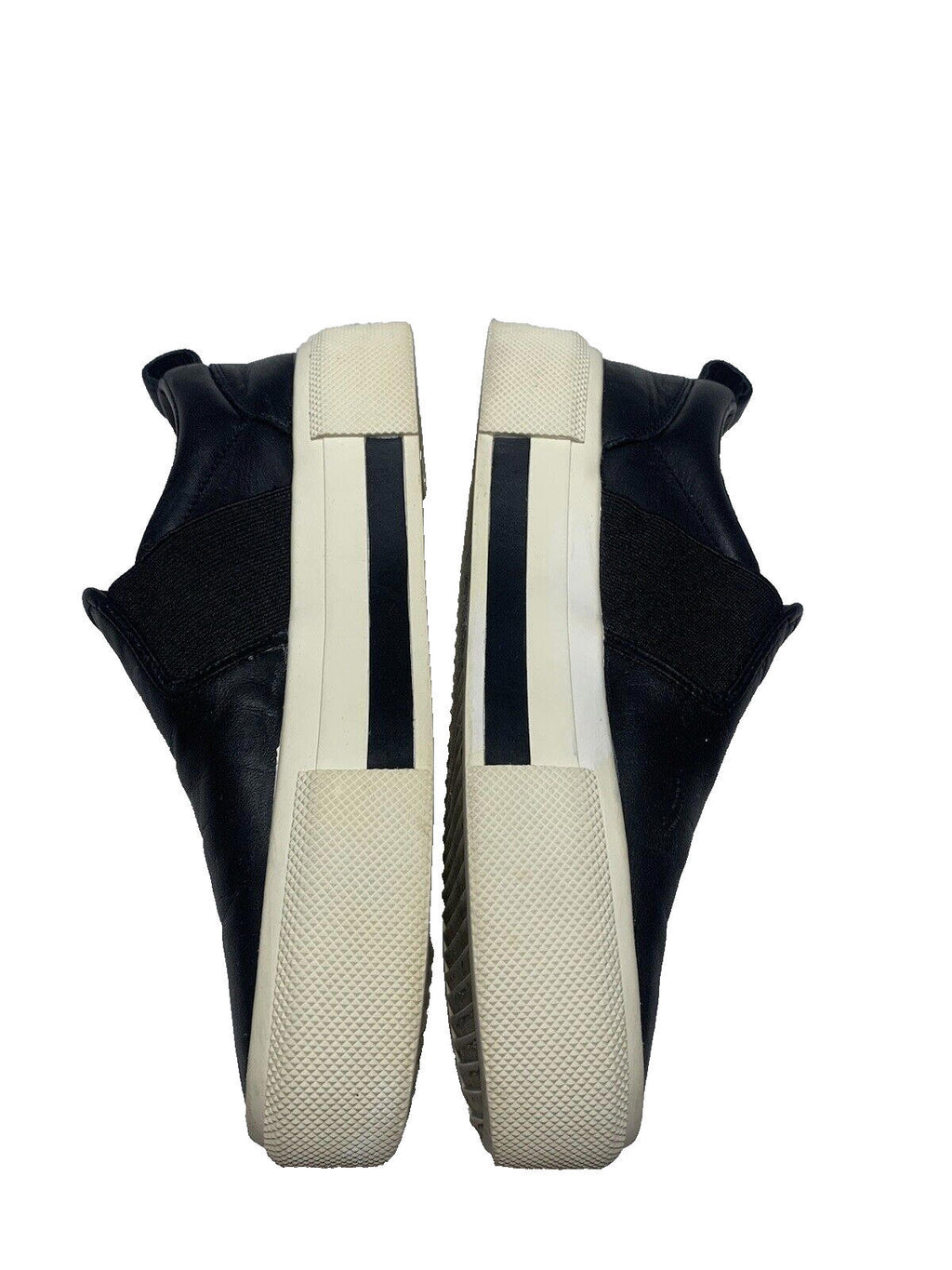 KENDALL + KYLIE Women's  7.5 Black/White Faux Leather Slip On Platform Sneakers