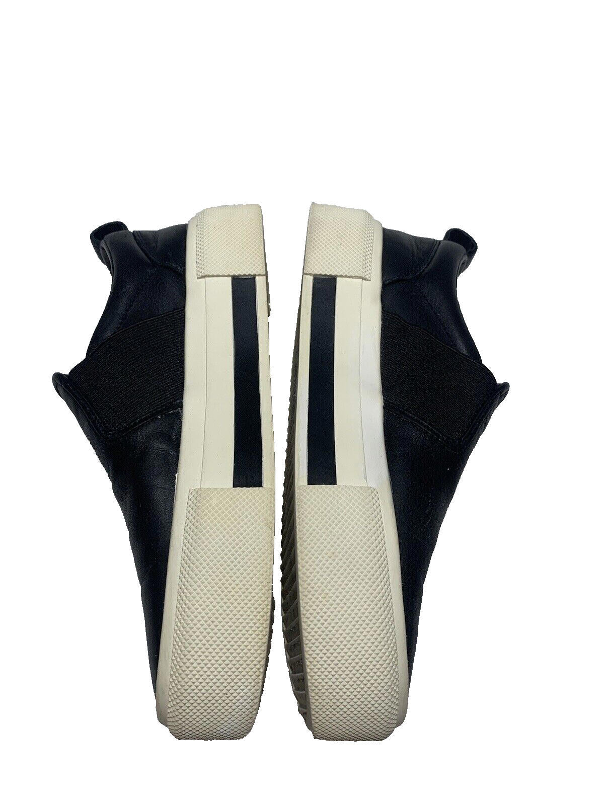 KENDALL + KYLIE Women's  7.5 Black/White Faux Leather Slip On Platform Sneakers