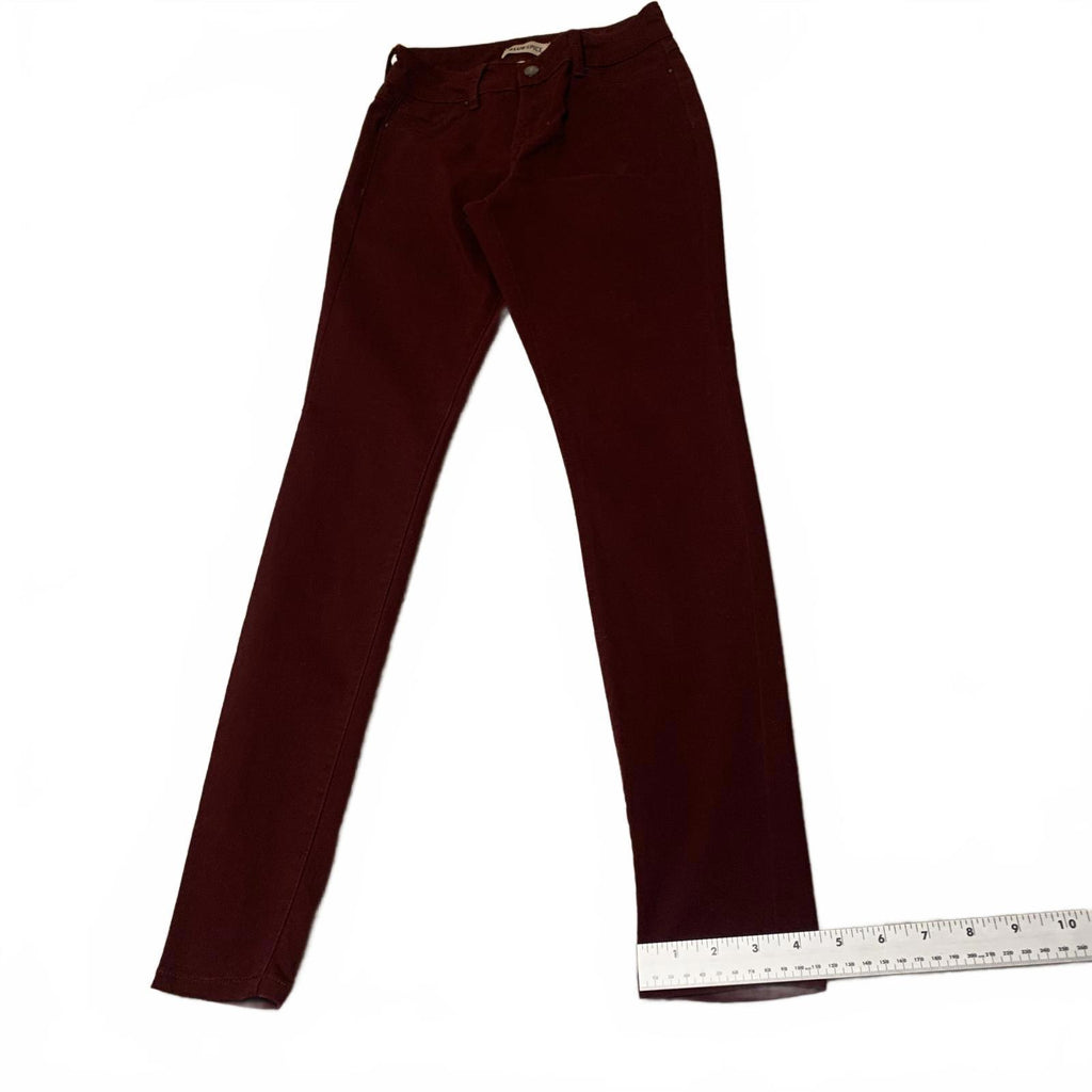 Blue Spice Women's Jeans Size 1  Junior Fit Stretch Skinny Burgundy W26x29.5L