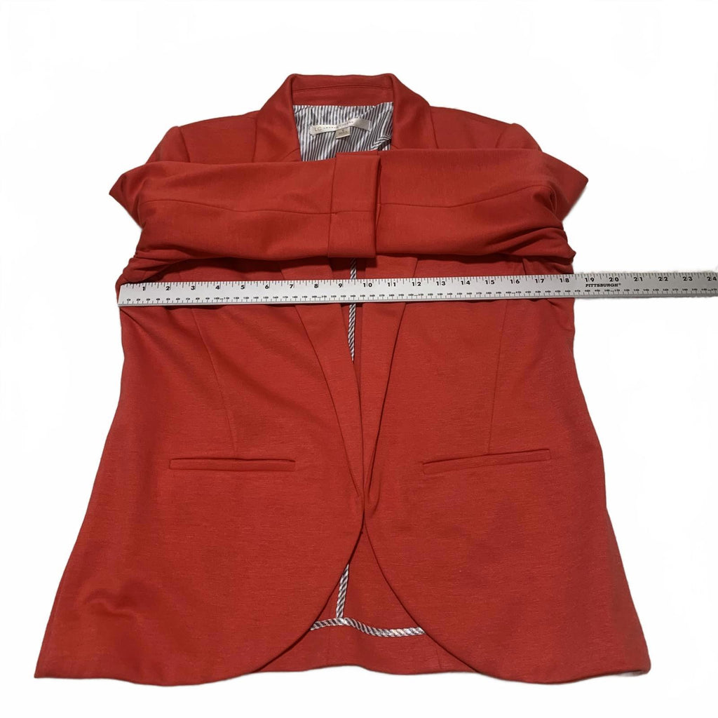 LC Lauren Conrad Women's Red Blazer Size 8 Open Front 3/4 Sleeve Stretch Jacket