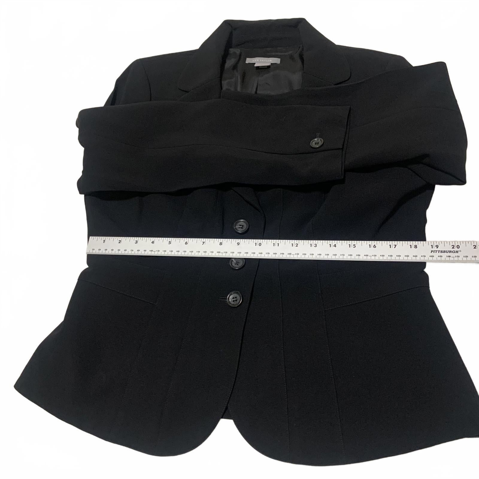 Vintage 90s Ann Taylor Blazer Women’s 14 Black Tailored Career Jacket
