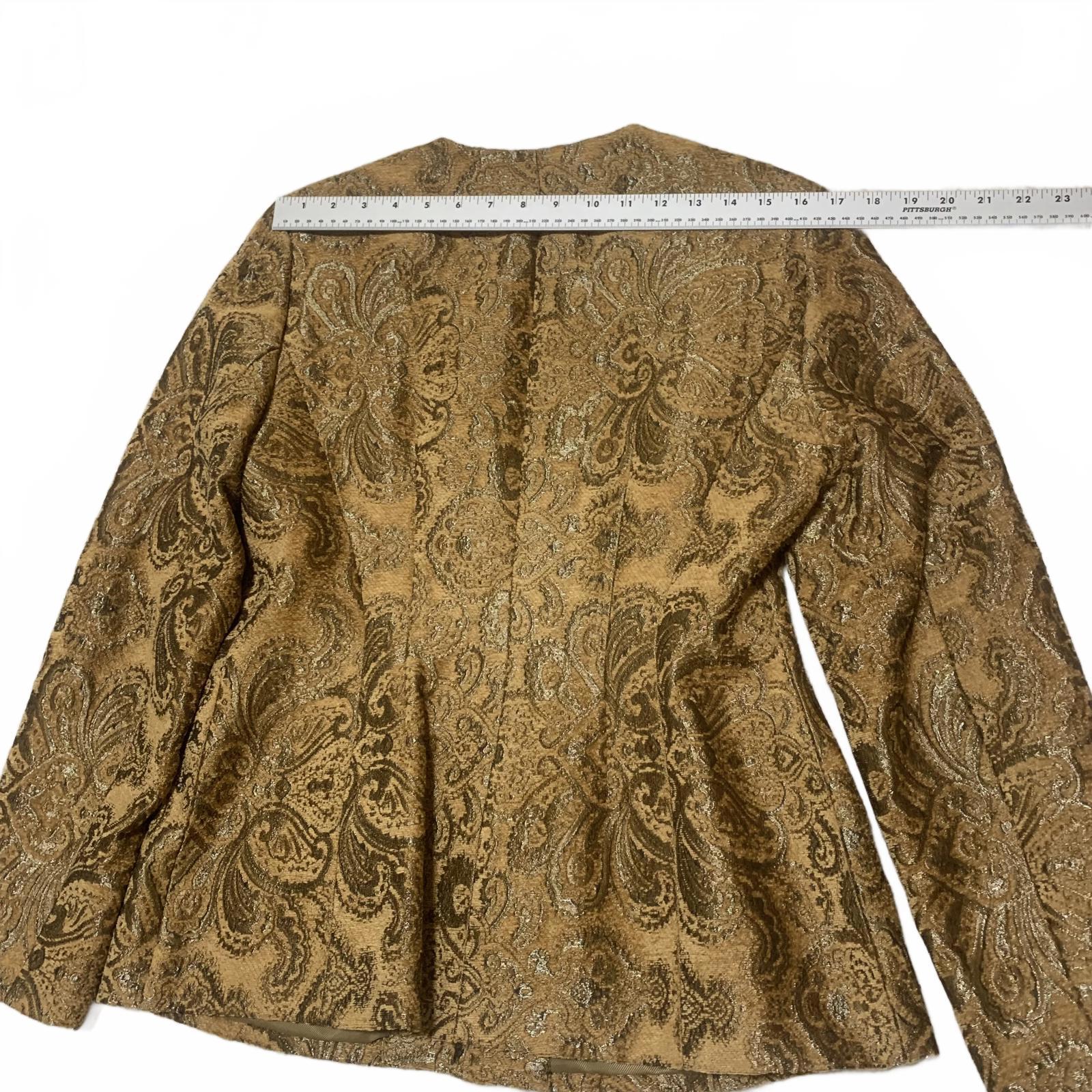 Harvé Benard Women's Size M/L Quilted Zip Jacket Mustard Gold Paisley Pattern