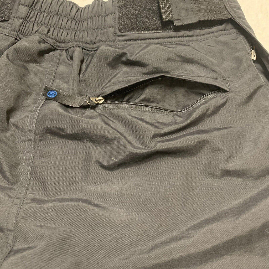 Slalom Snow Pants Men’s Size M Black Nylon Ankle Zip Pockets Ski Snowboard Storm