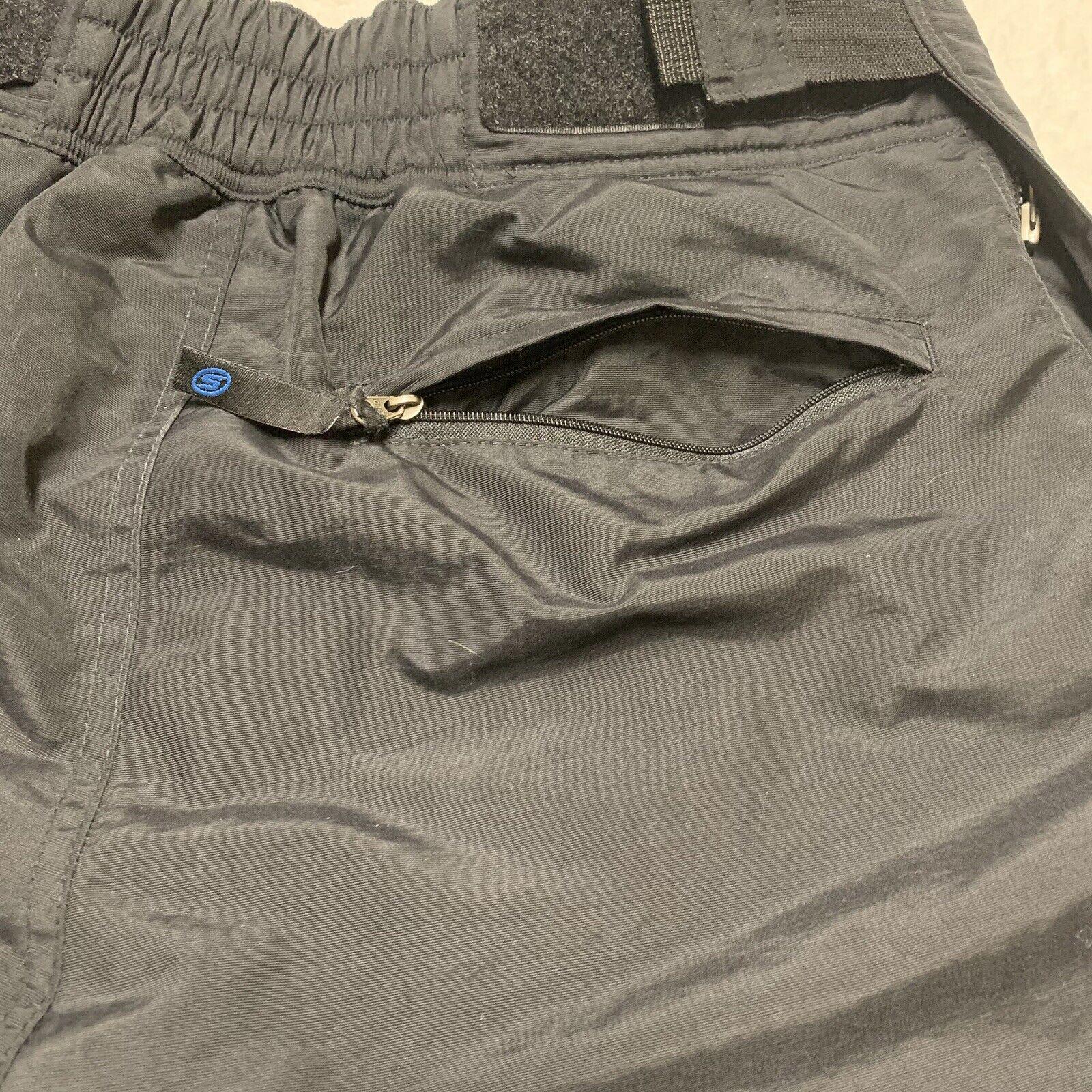 Slalom Snow Pants Men’s Size M Black Nylon Ankle Zip Pockets Ski Snowboard Storm