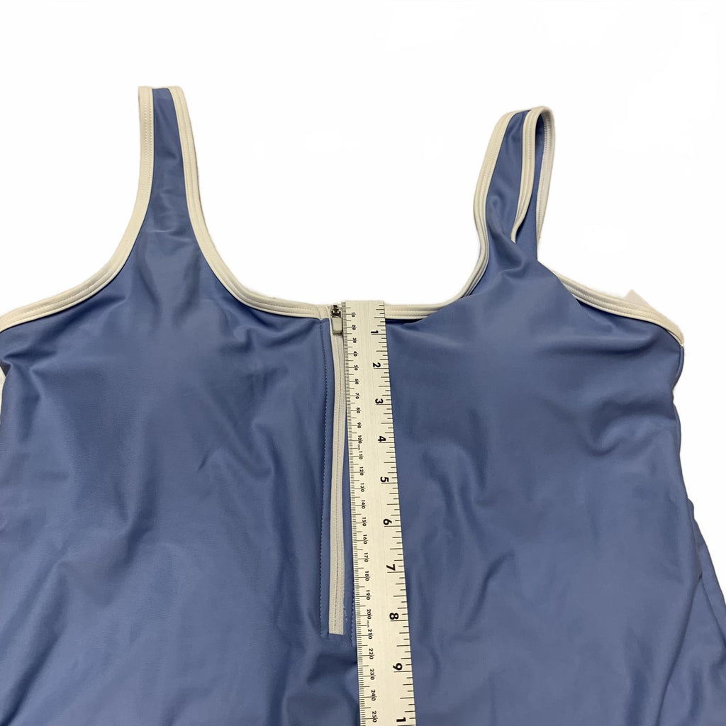 Old Navy Womens XXLarge Blue One-Piece Swimsuit Front Zip