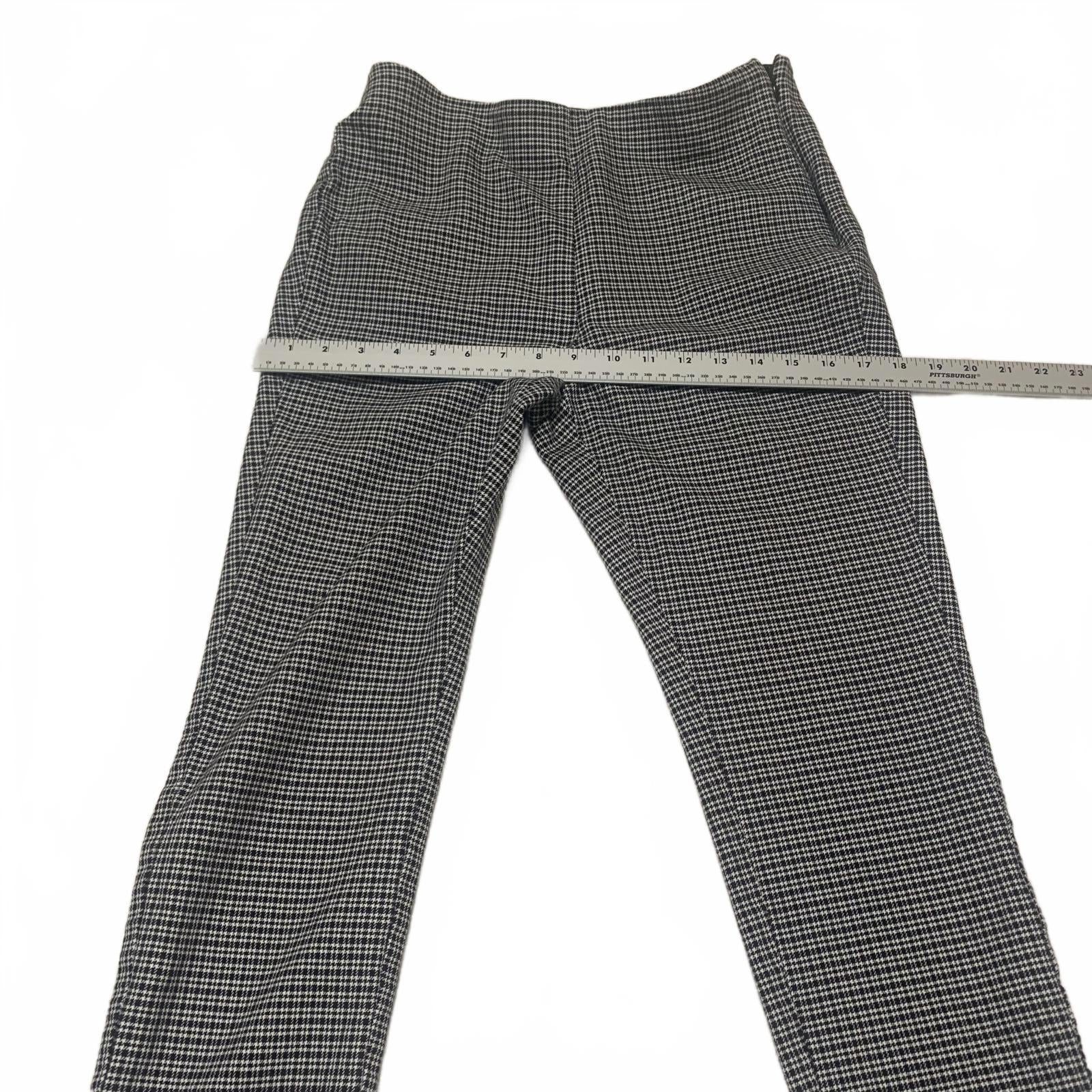 LOFT Women's Dress Pants Size 8 Black White Checkered Pattern Curvy Skinny
