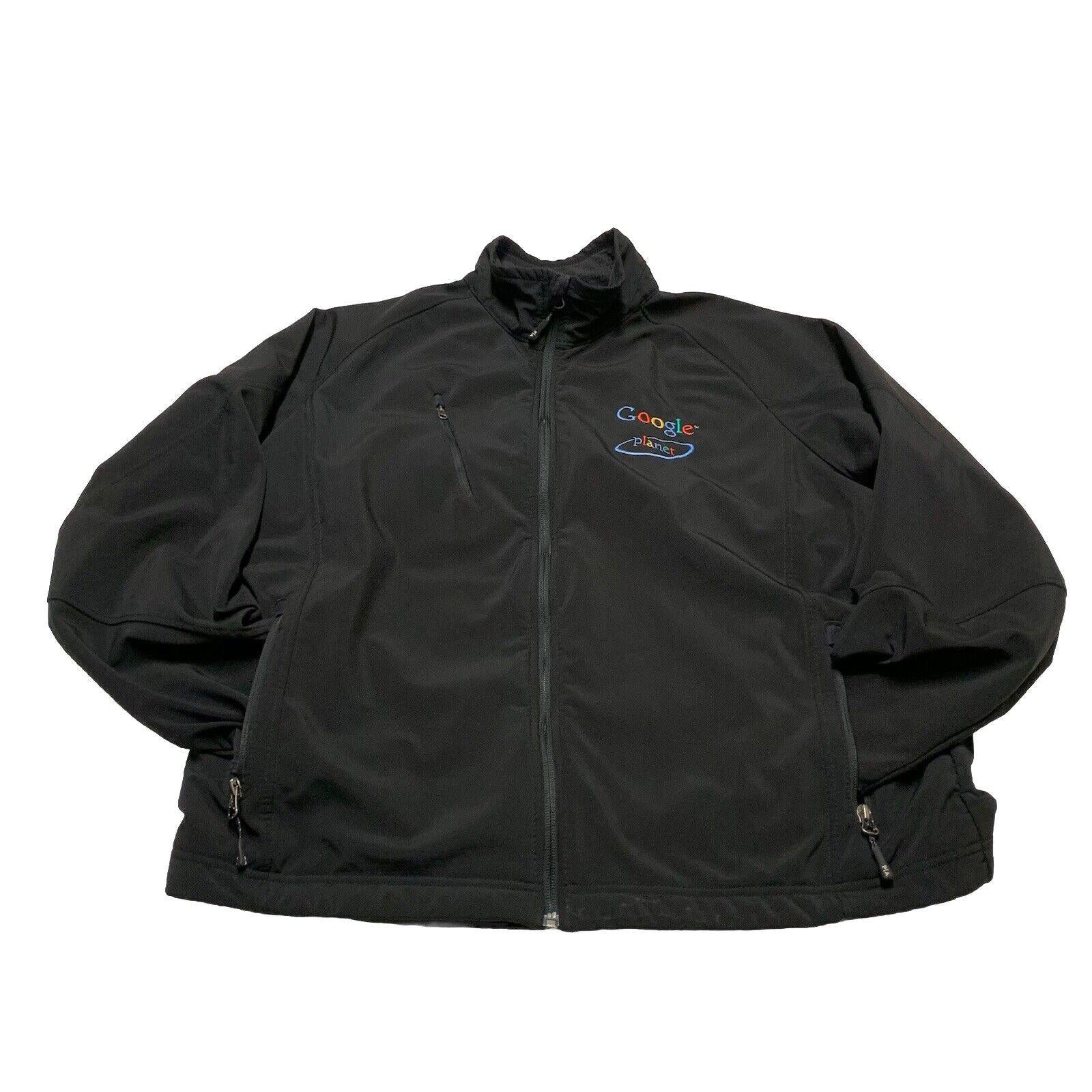 Port Authority Jacket Unisex Size M Google Planet Embroidered Black Zip Pockets