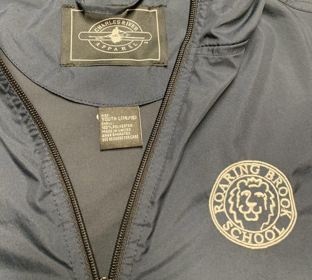Charles River Pack-N-Go Pullon Rain Jacket Windbreaker Youth L 14-16 Navy