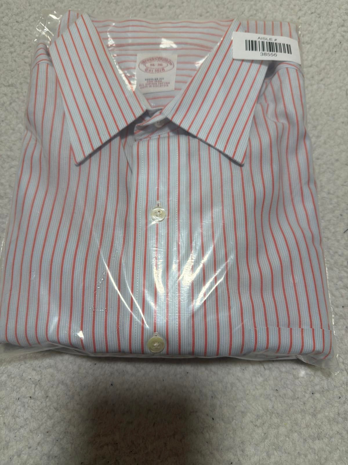 Brooks Brothers Men’s 16-36 Dress Shirt R Fit Non-Iron Supima Cotton Long Sleeve
