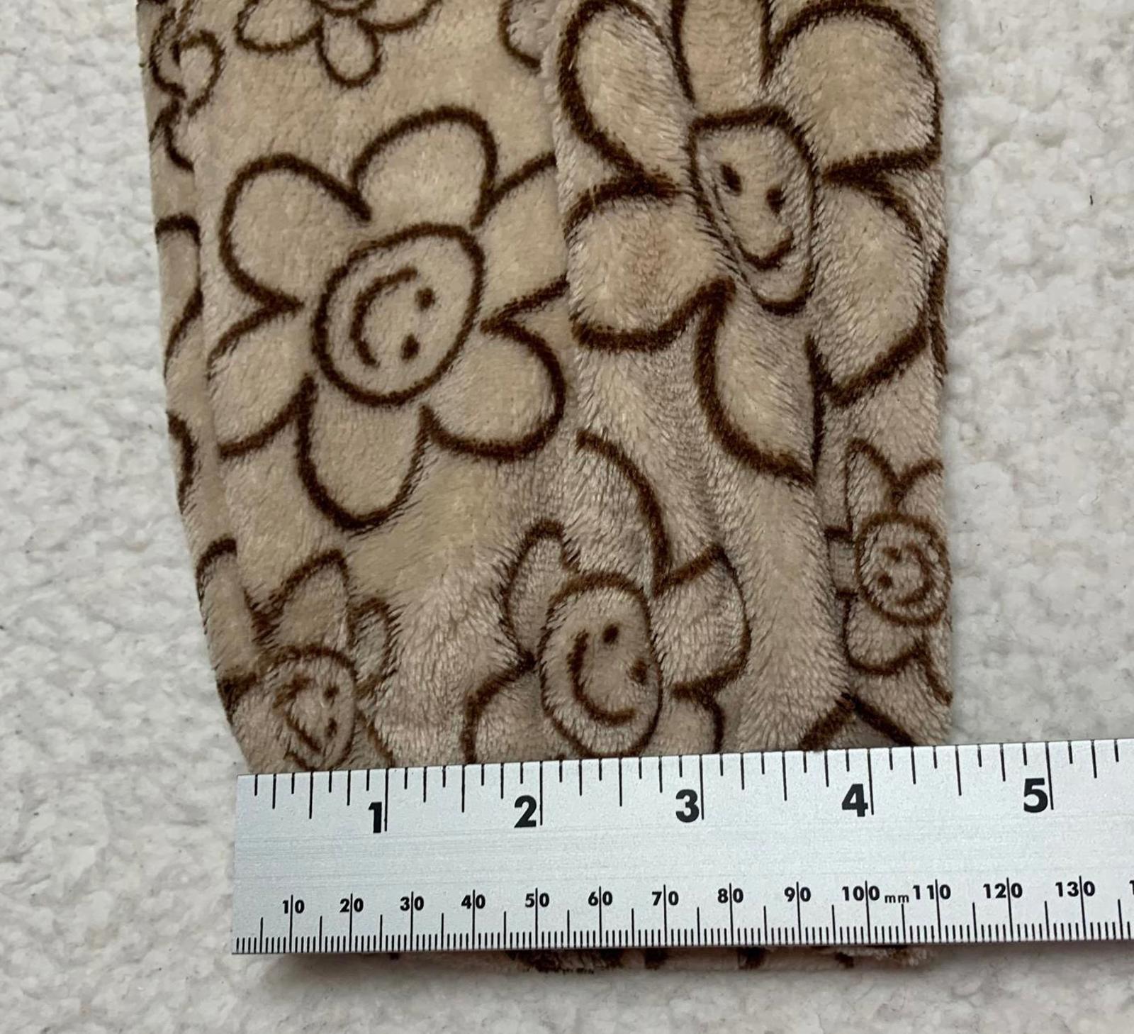Fire & Fleur Womens Size 3xL Beige Floral Patterned Fleece Hoodie Jacket