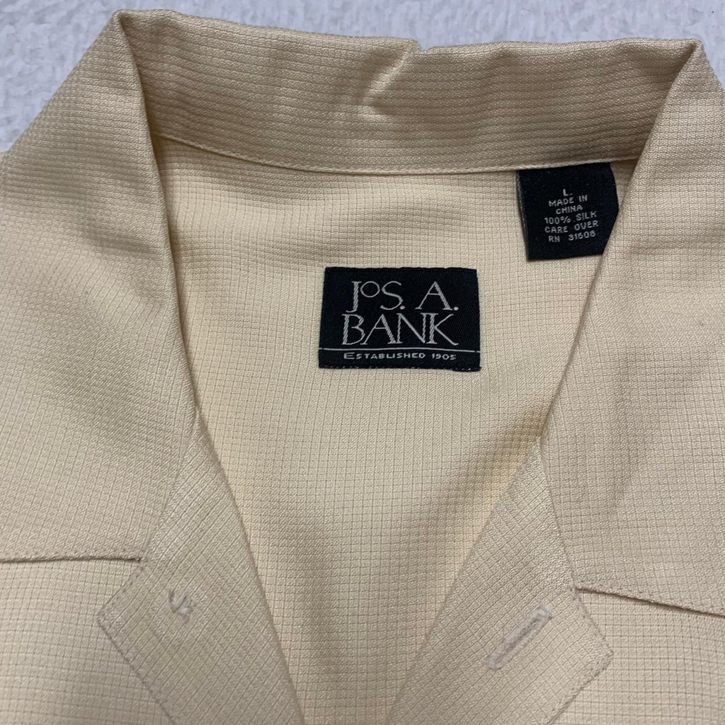 Jos. A. Bank Large Silk  Shirt Light Beige Short  Sleeves