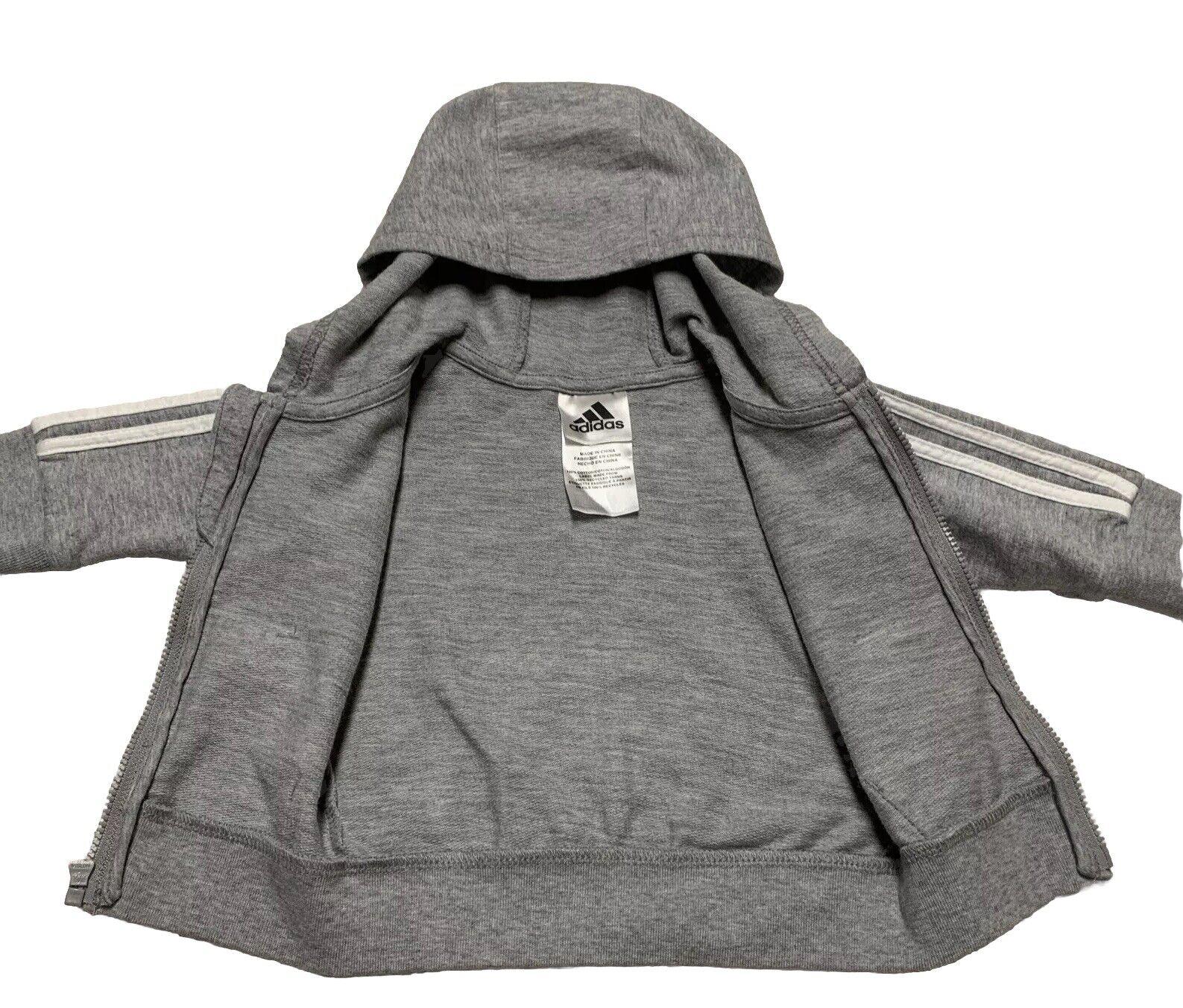 Adidas Infant Baby Size Size 3 Months Heather Gray Hoodie Sweater Full Zip
