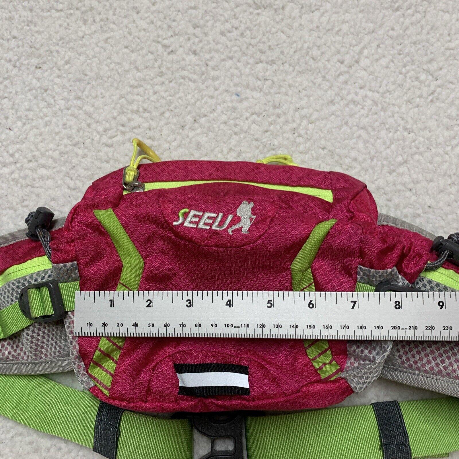 SEEU Gray Pink Green Fanny Pack Sling Crossbody Waist Bag Trail Hike