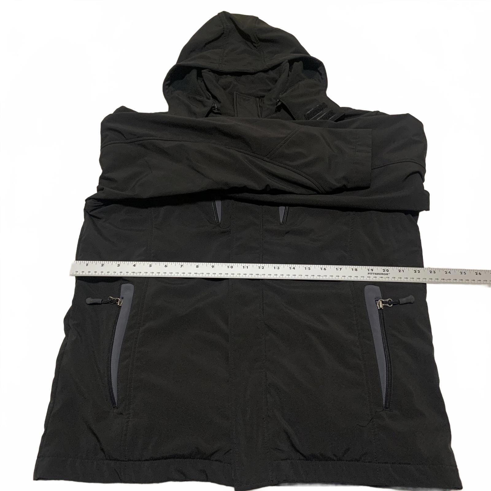 Snozu Performance Men's Size M Black Utility Jacket Hooded Coat Zip 4 Pockets