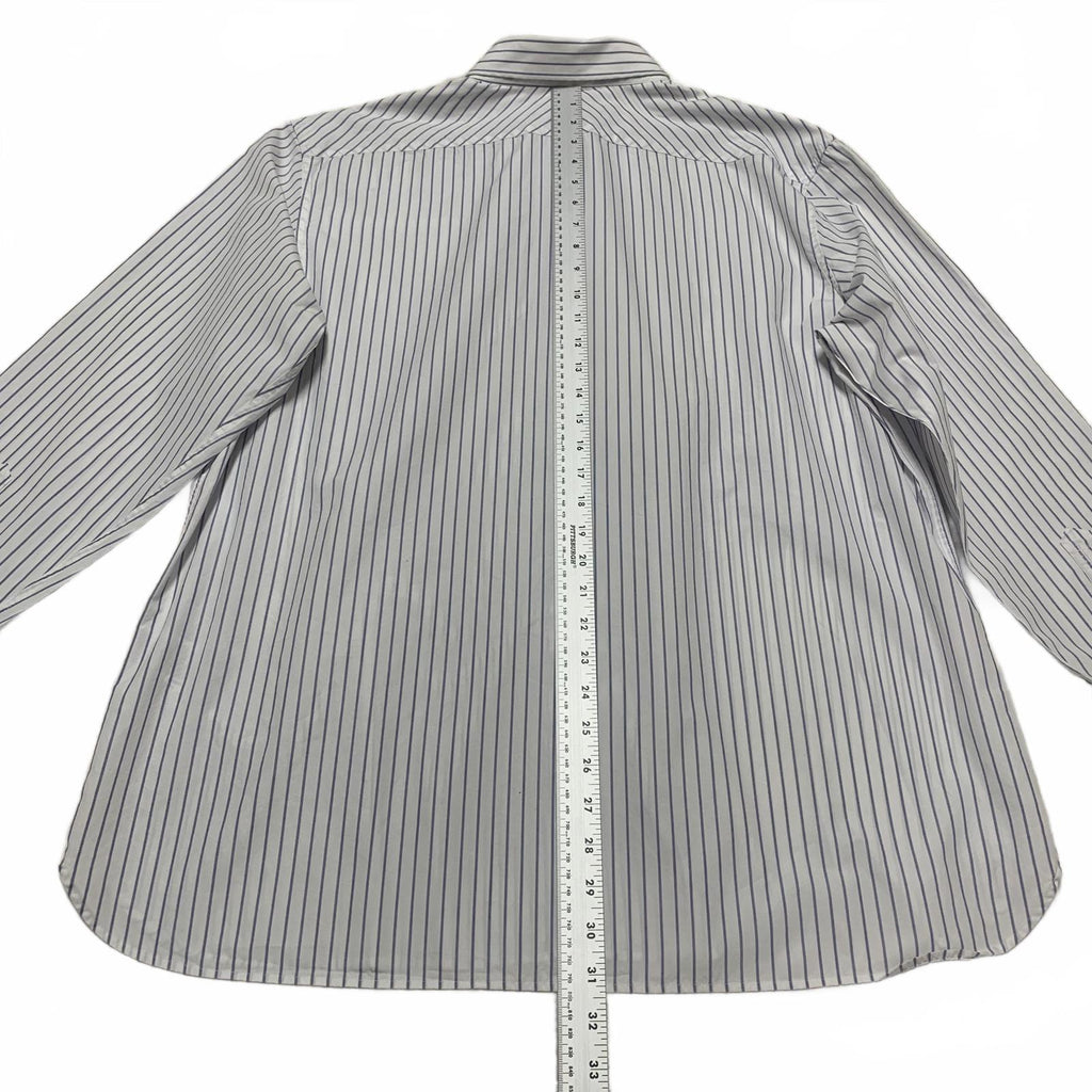 Banana Republic Men's Size XL Slim Fit White Blue Striped Button-Up Shirt
