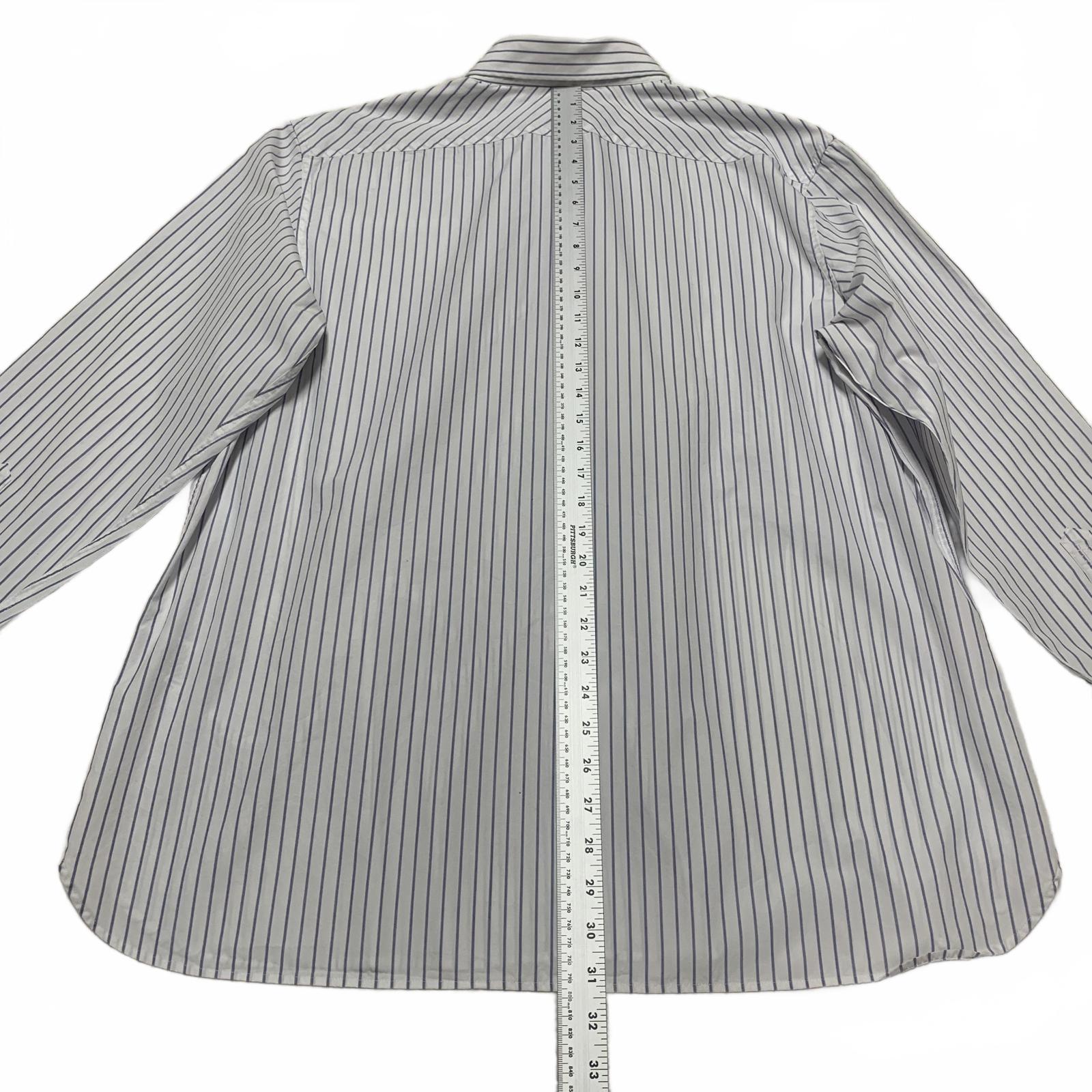 Banana Republic Men's Size XL Slim Fit White Blue Striped Button-Up Shirt