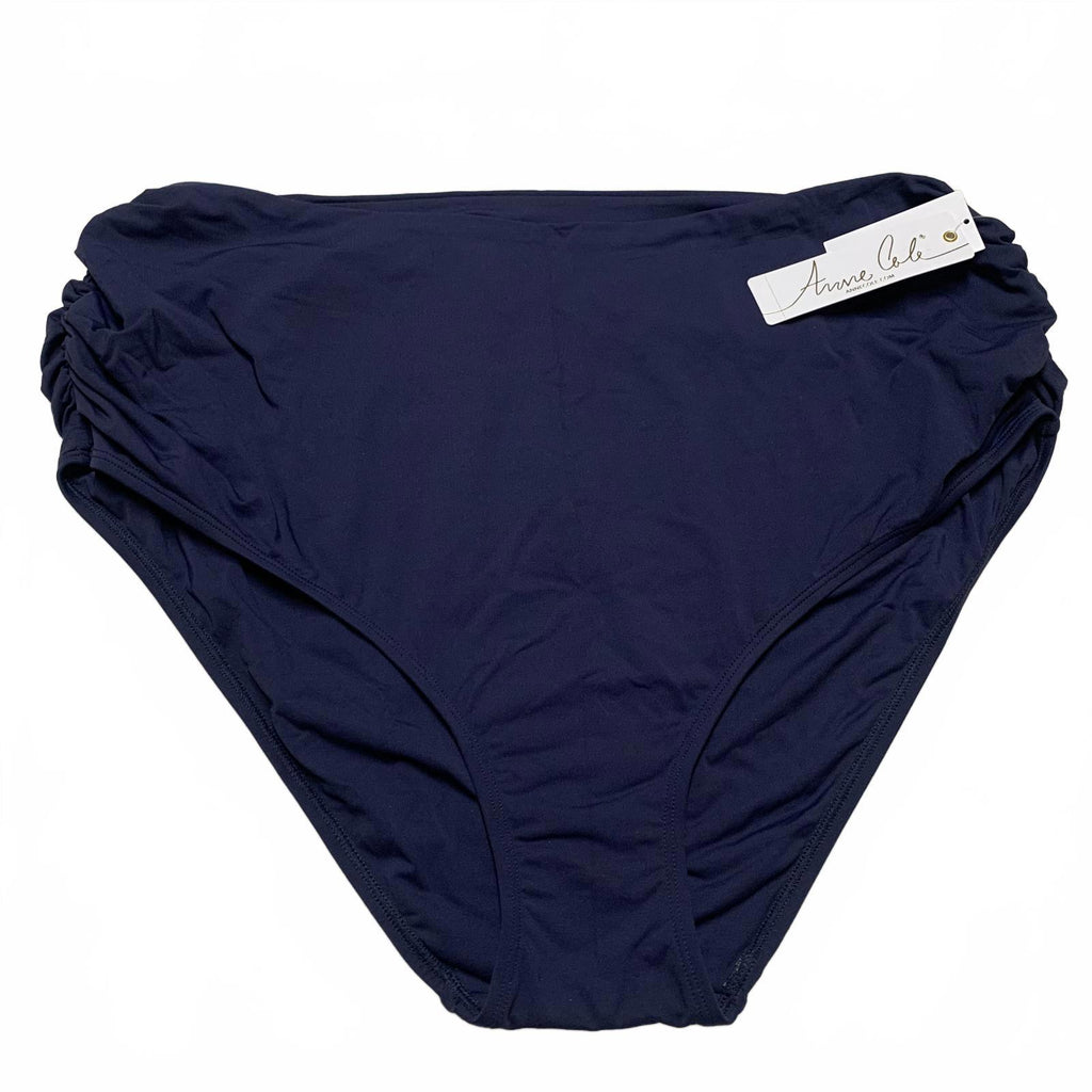 Anne Cole Women's Bikini Swim Bottom Plus Sz 24W Navy Blue Convertible 3 ways