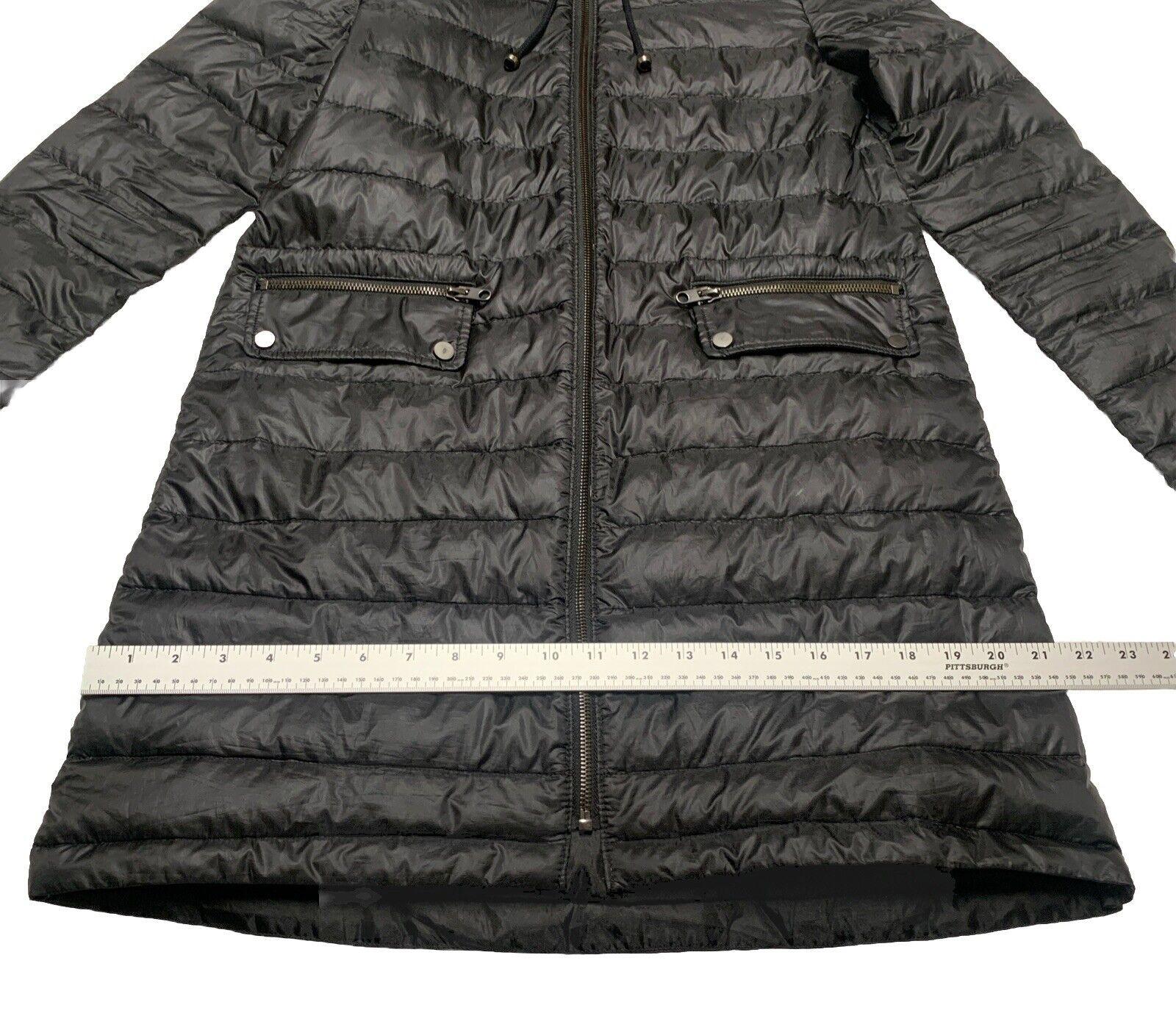 Zara Basic Women’s X-Small Black Lightweight Packable Puffer Long Hooded Jacket