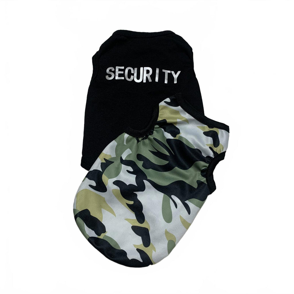 Two pack Dog Shirt Small Black Security & Camo