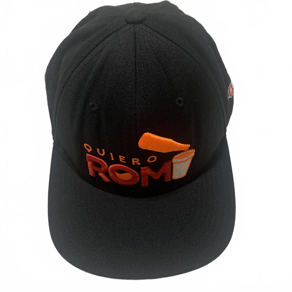 The Classics Baseball Cap Black Snapback Cap Orange 'Quiero Romi' Embroidery