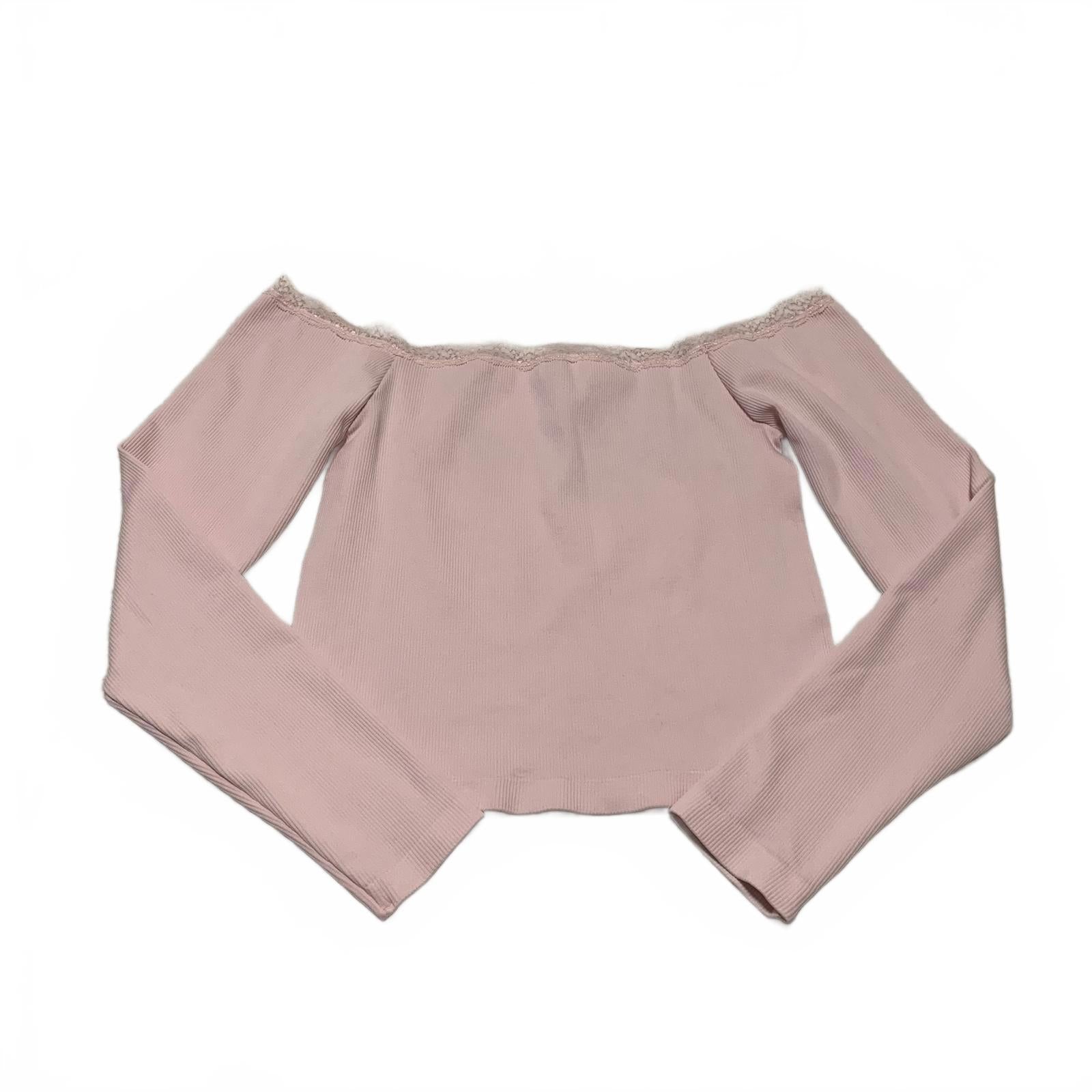 Charlotte Russe Women's Size XL Pink Off Shoulder Long Sleeve Top