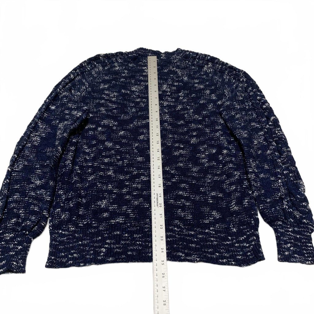 Time and True Women's Size X Large 16-18 Navy Blue Button Up Cardigan Sweater