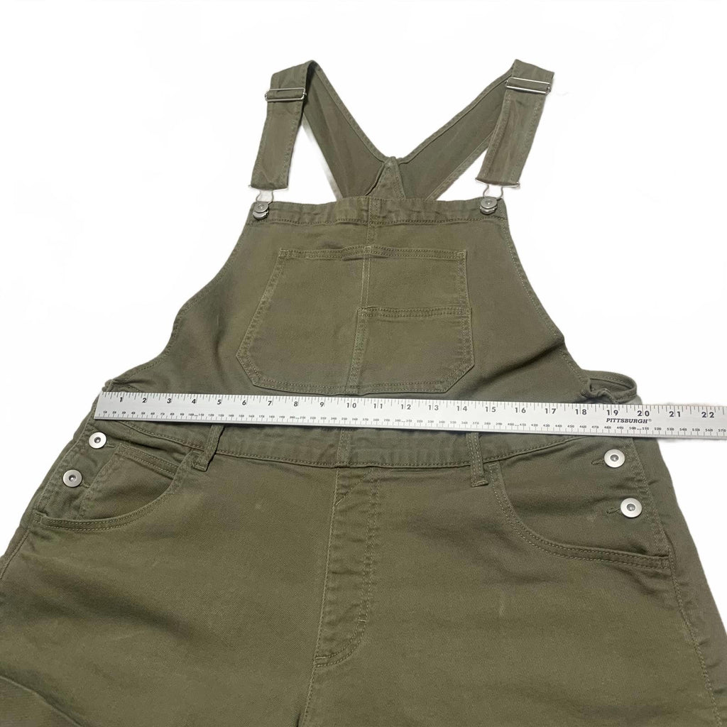 NOBO No Boundaries Womens Sz XXL (19) Olive Green Denim Overalls Shorts W40