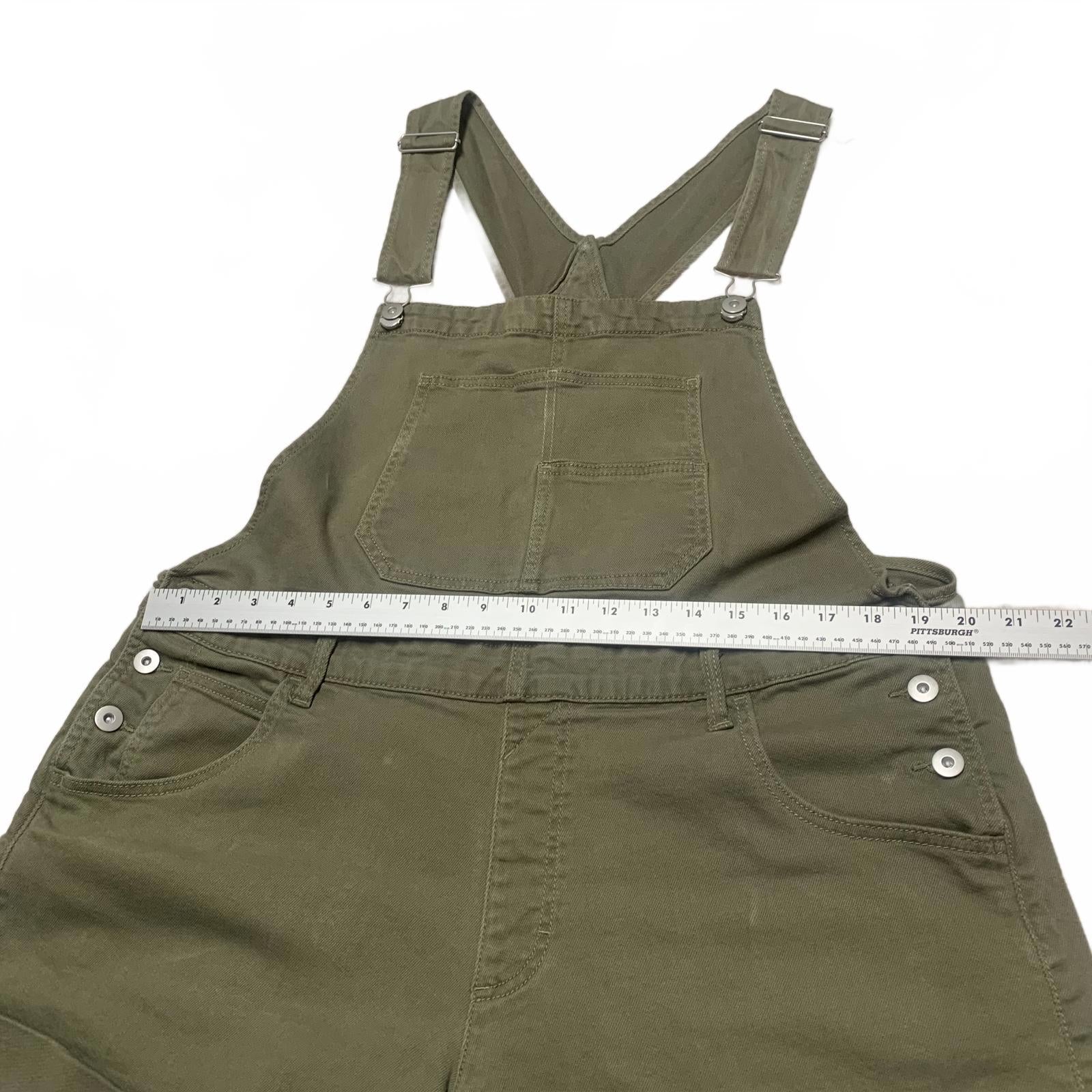 NOBO No Boundaries Womens Sz XXL (19) Olive Green Denim Overalls Shorts W40