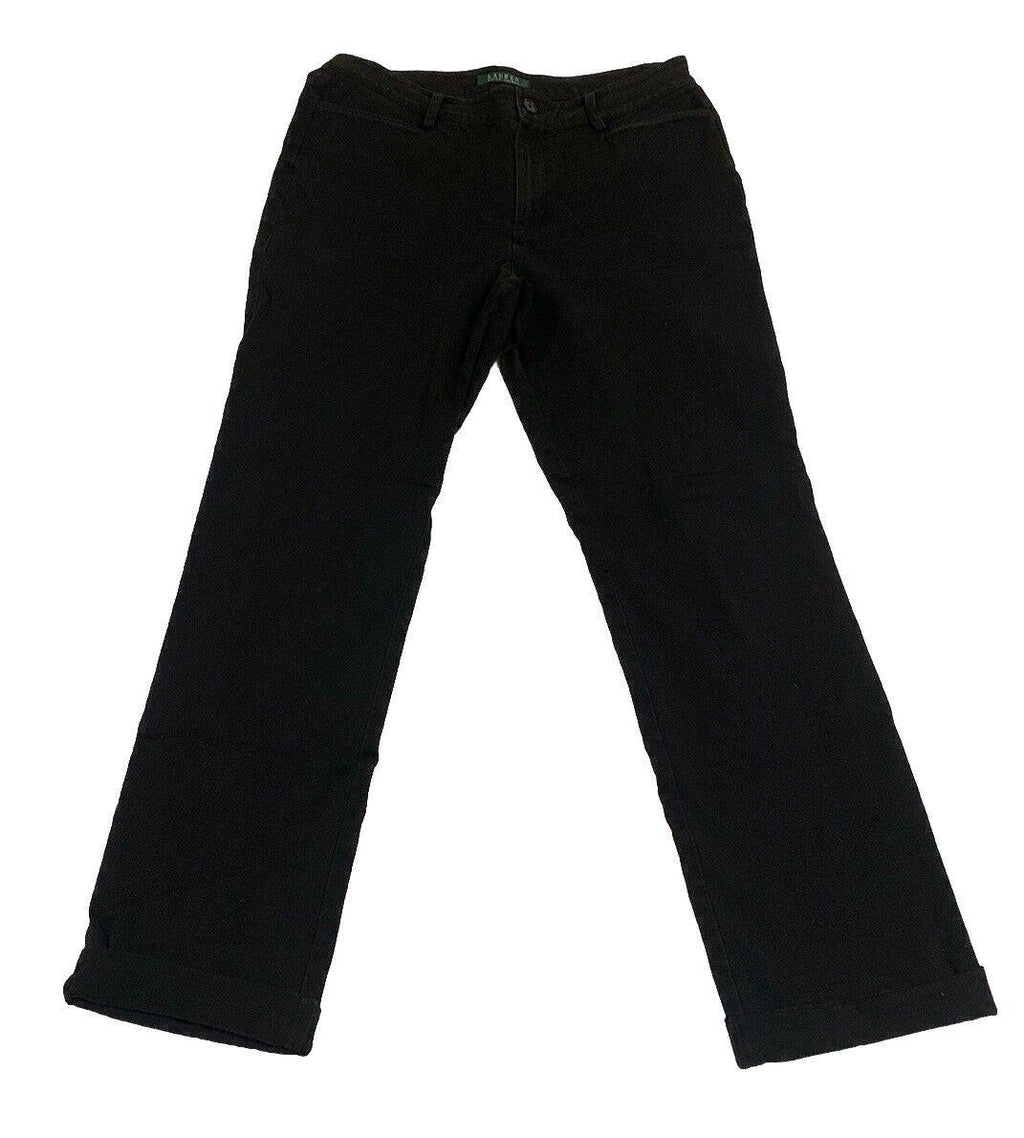 Lauren Ralph Lauren Chino Pants Women's Size 8 Black Straight Leg