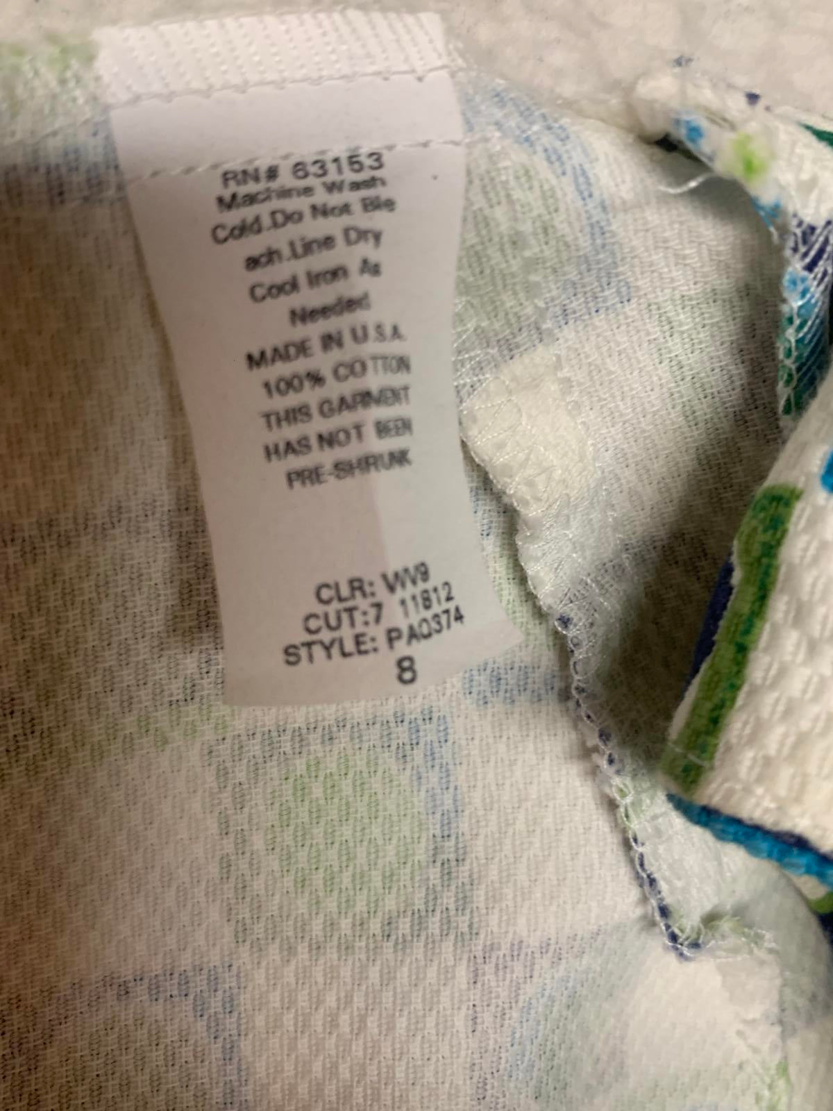 CDC Petites Geometric  Sleeveless Sz 8P A-Line Dress Summer- Ready Made in USA