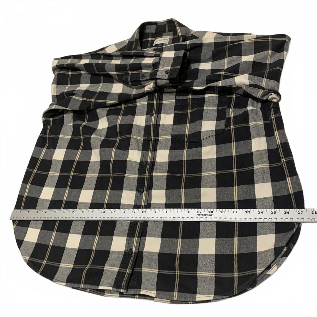 Universal Thread Men's Oversized Size XXL Black White Plaid Casual Shirt