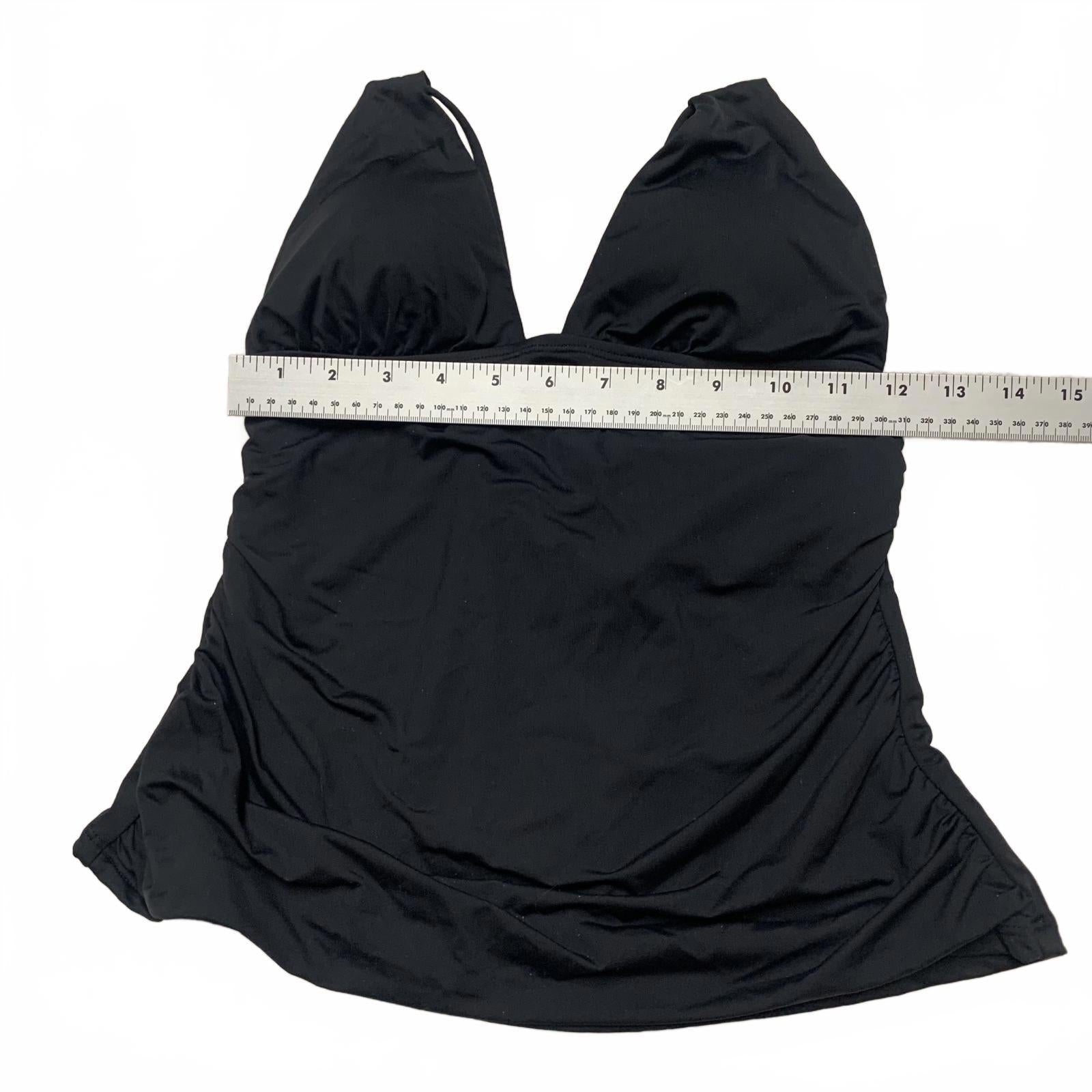 La Blanca Women's Size 10 Black Halter Swim Top Ruched Bust