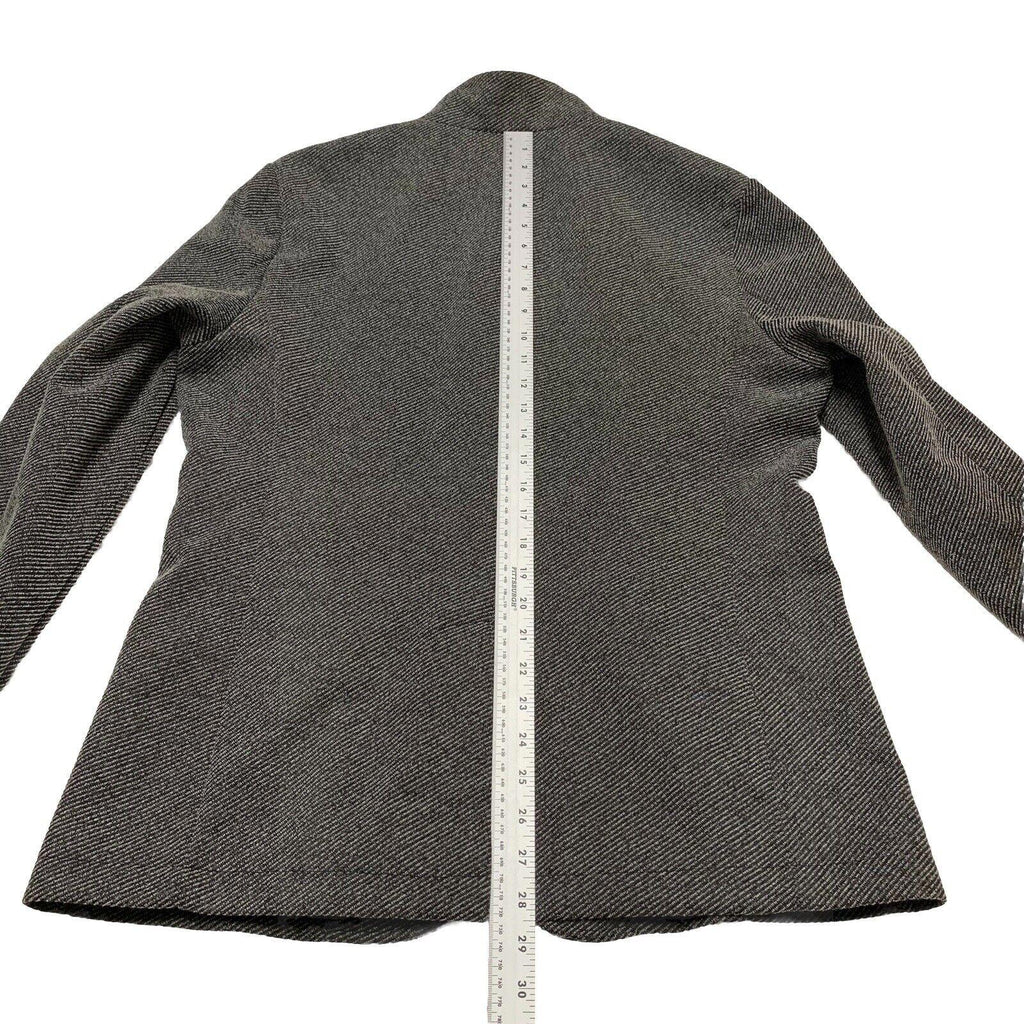 Zara Man buckle High Collar  Coat Size 42 Herringbone Gray Made in Turkey