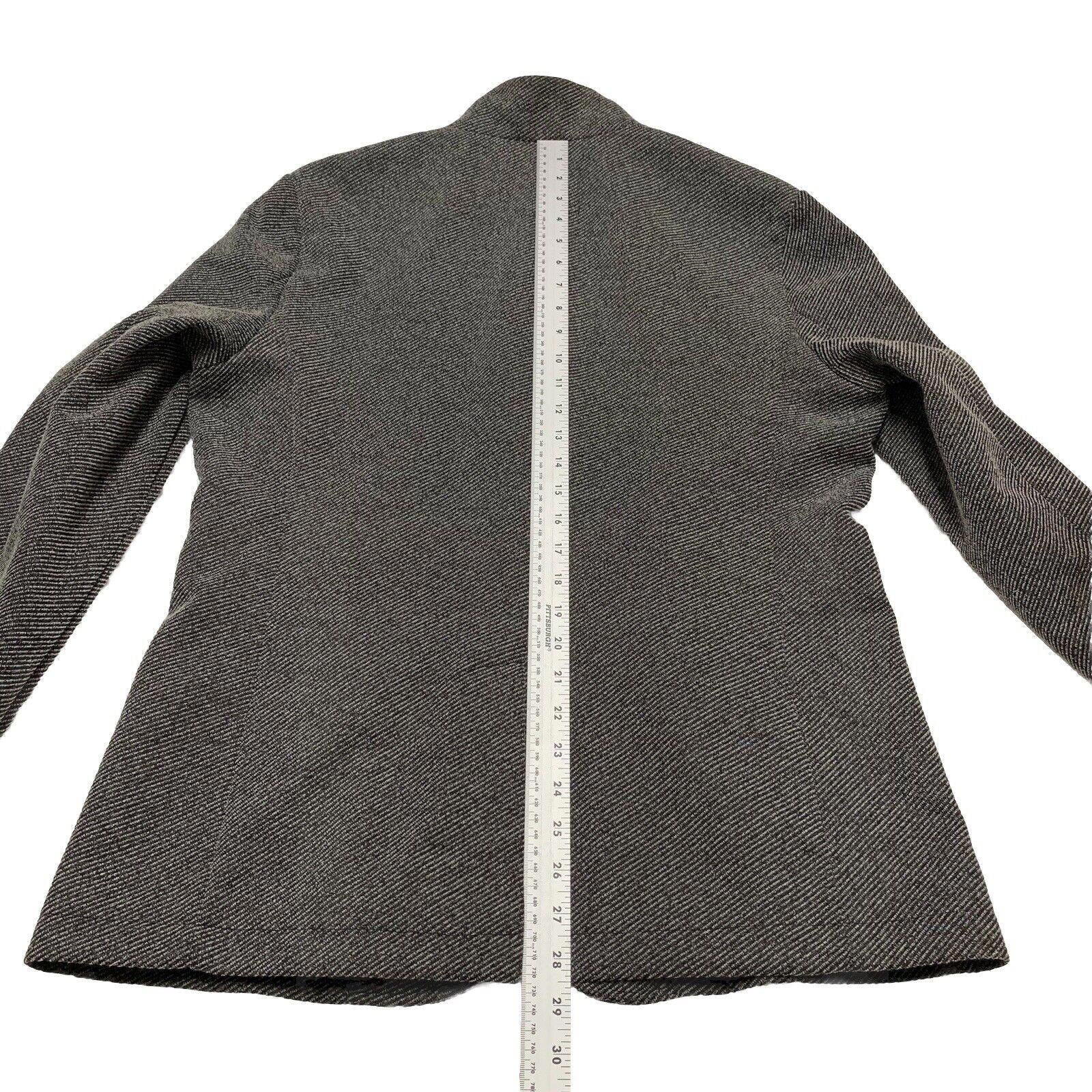 Zara Man buckle High Collar  Coat Size 42 Herringbone Gray Made in Turkey
