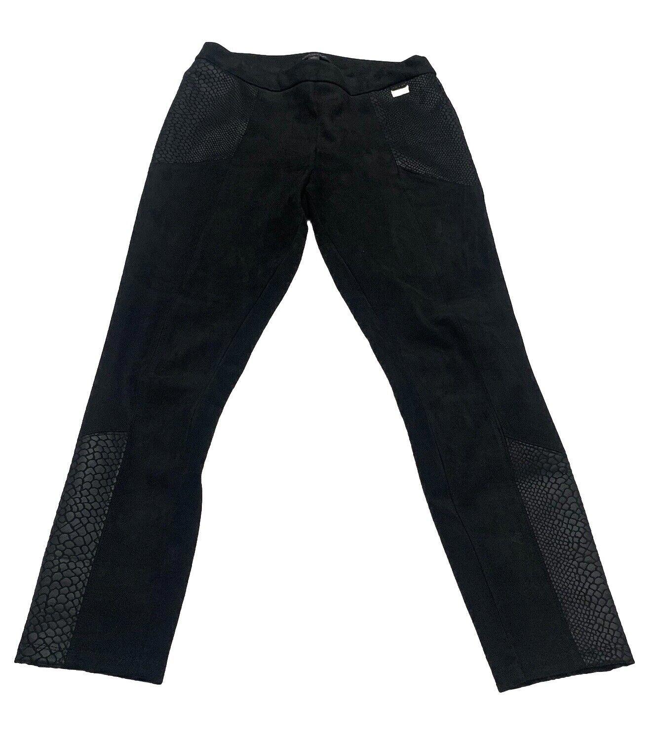 Andrew Marc NY Women's M Pull On Snake Print Black Pants