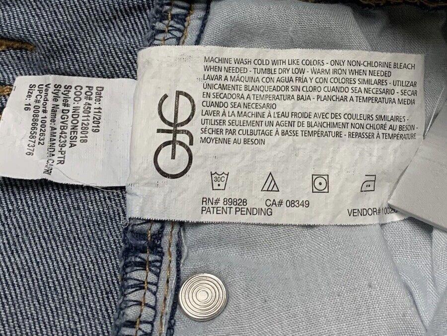 Gloria Vanderbilt Women's Jeans Amanda Size 16 Denim Crop