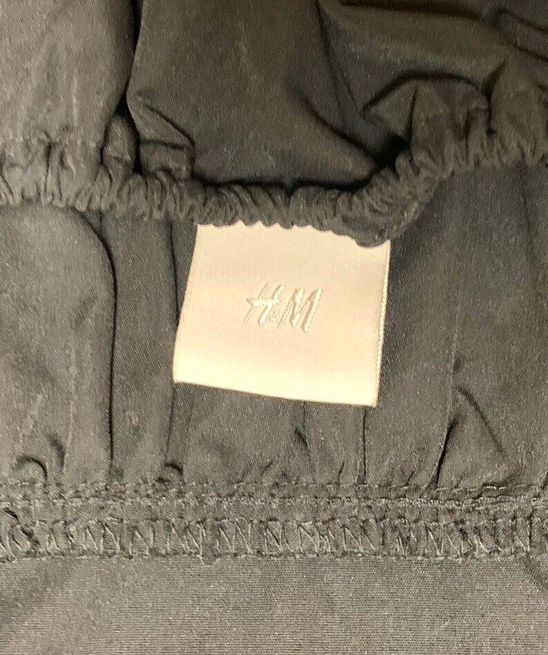 H&M Women’s Size Large Black Sun Dress Puff sleeve Vacation A-Line Cut