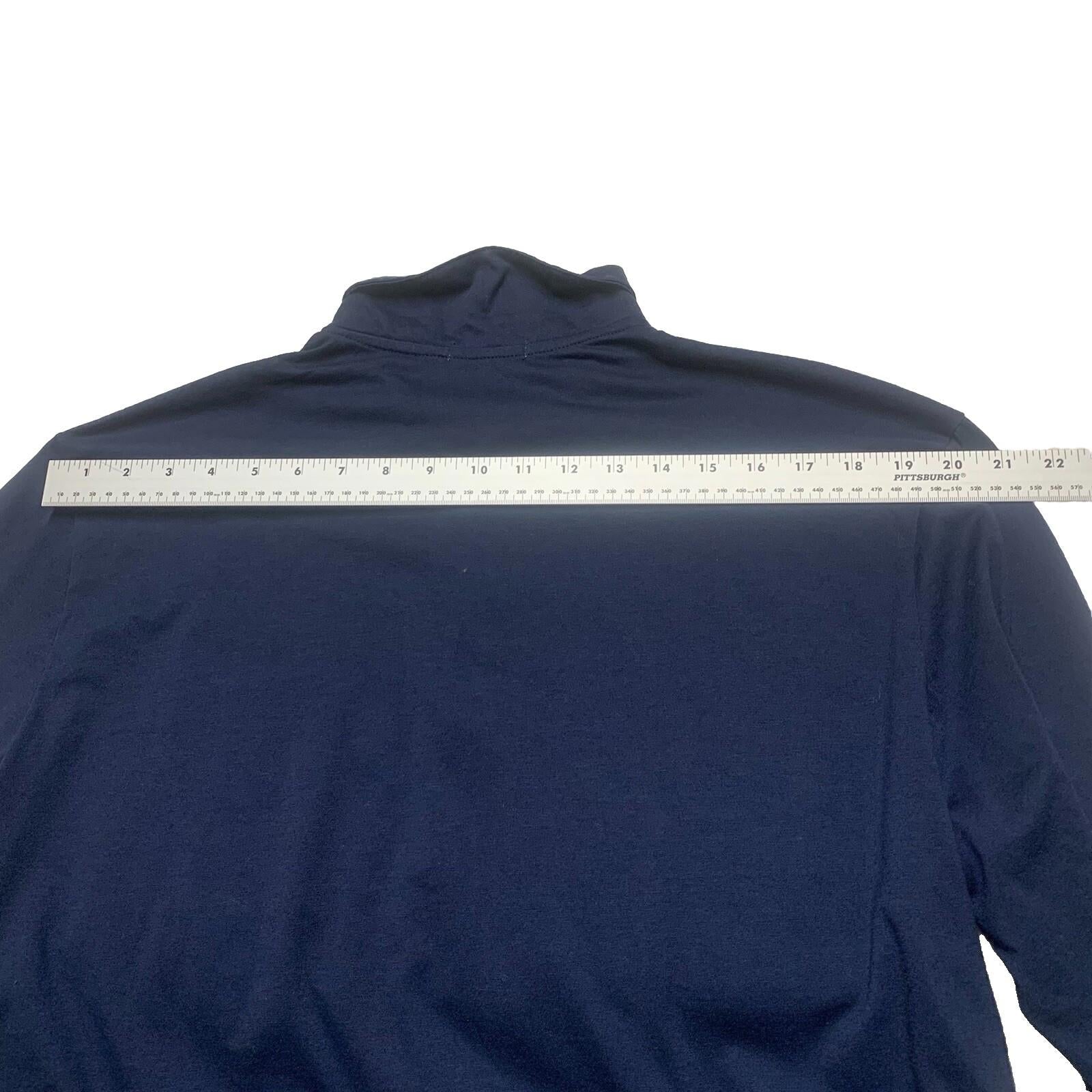 Coofandy  Men's  XXL Navy Blue Long Sleeve Polo Plaid Collar Pocket