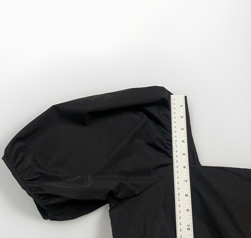 H&M Women’s Size Large Black Sun Dress Puff sleeve Vacation A-Line Cut