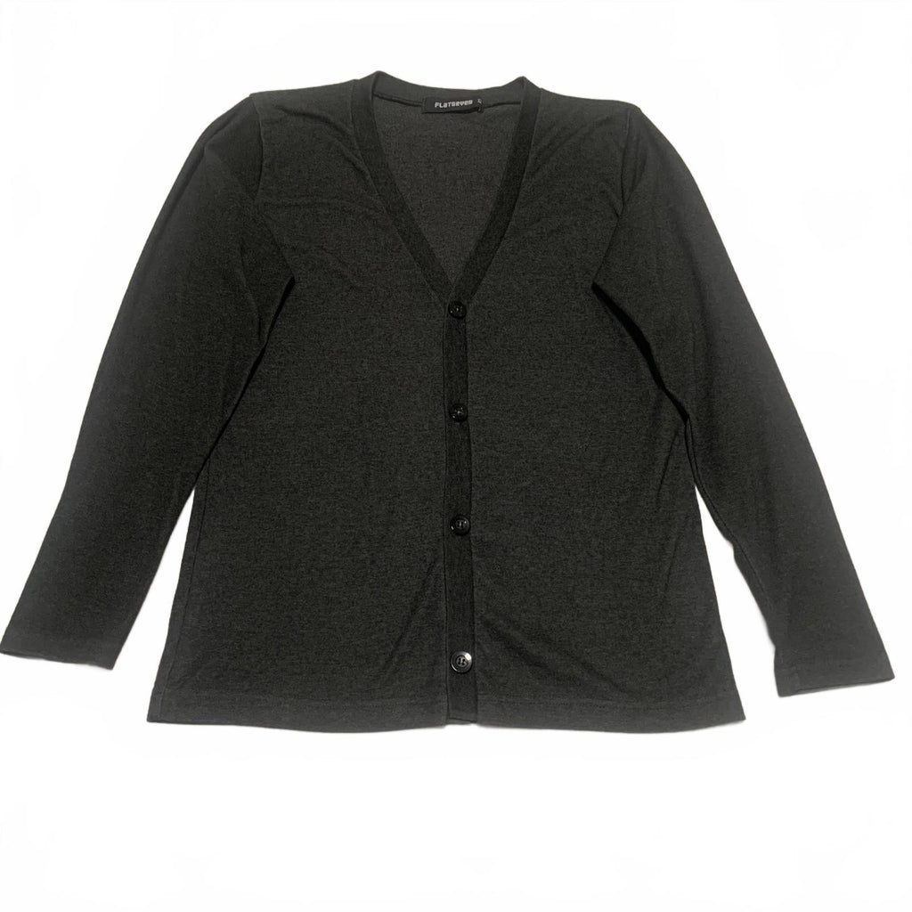 Flatseven Women's Size M Charcoal Gray Button Up Cardigan Sweater Minimalist