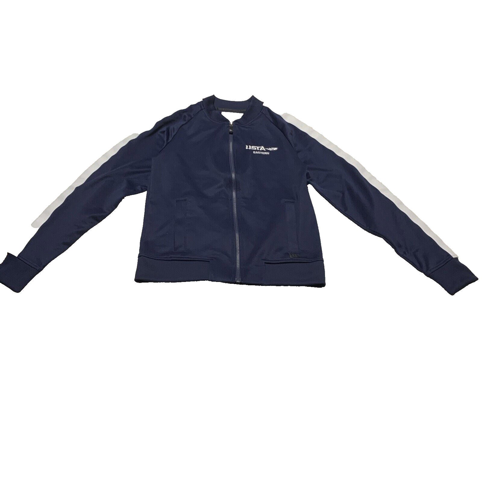 New Era Men's Size XSmall Navy Blue Jacket Varsity Track Full Zip Baseball Neck