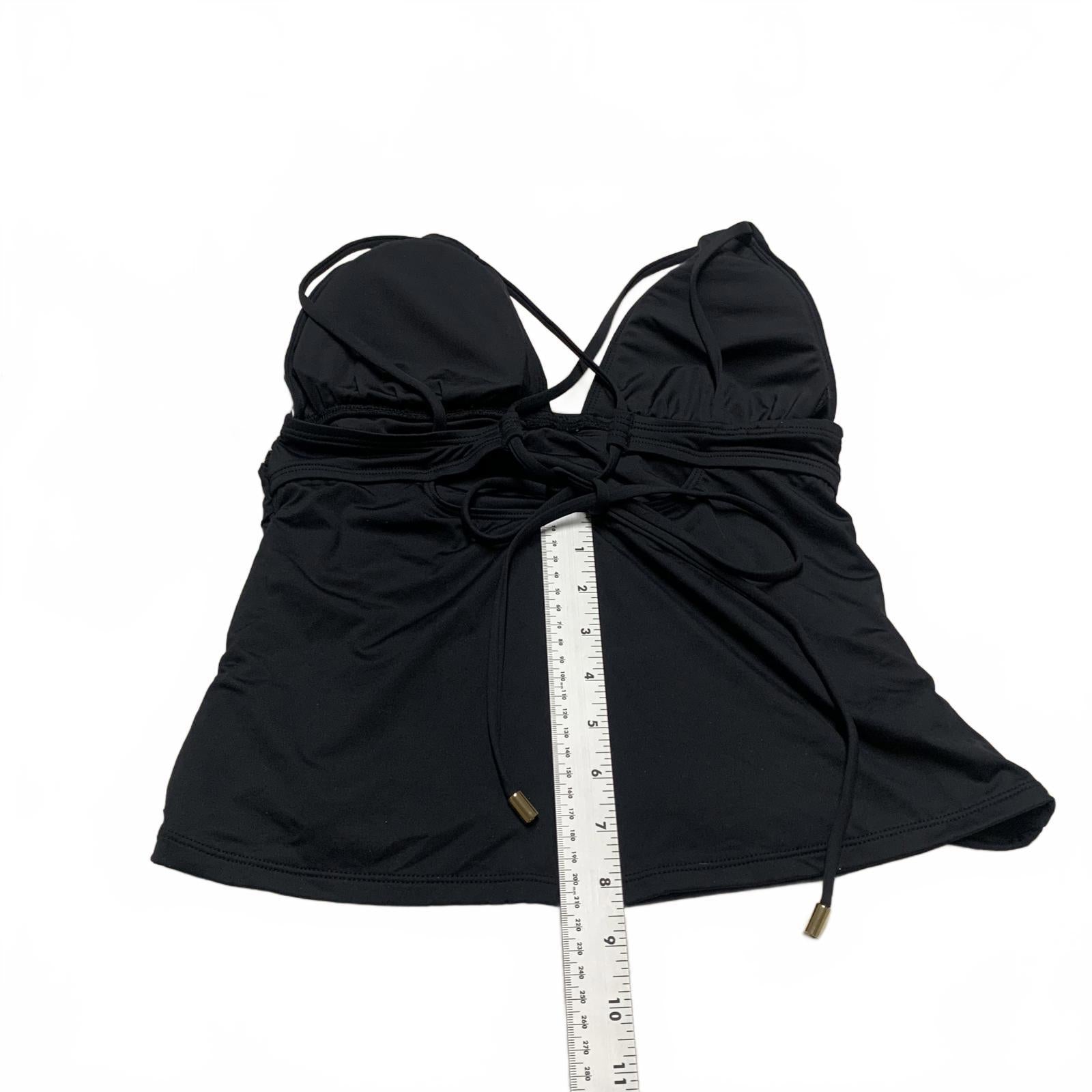 La Blanca Women's Size 10 Black Halter Swim Top Ruched Bust