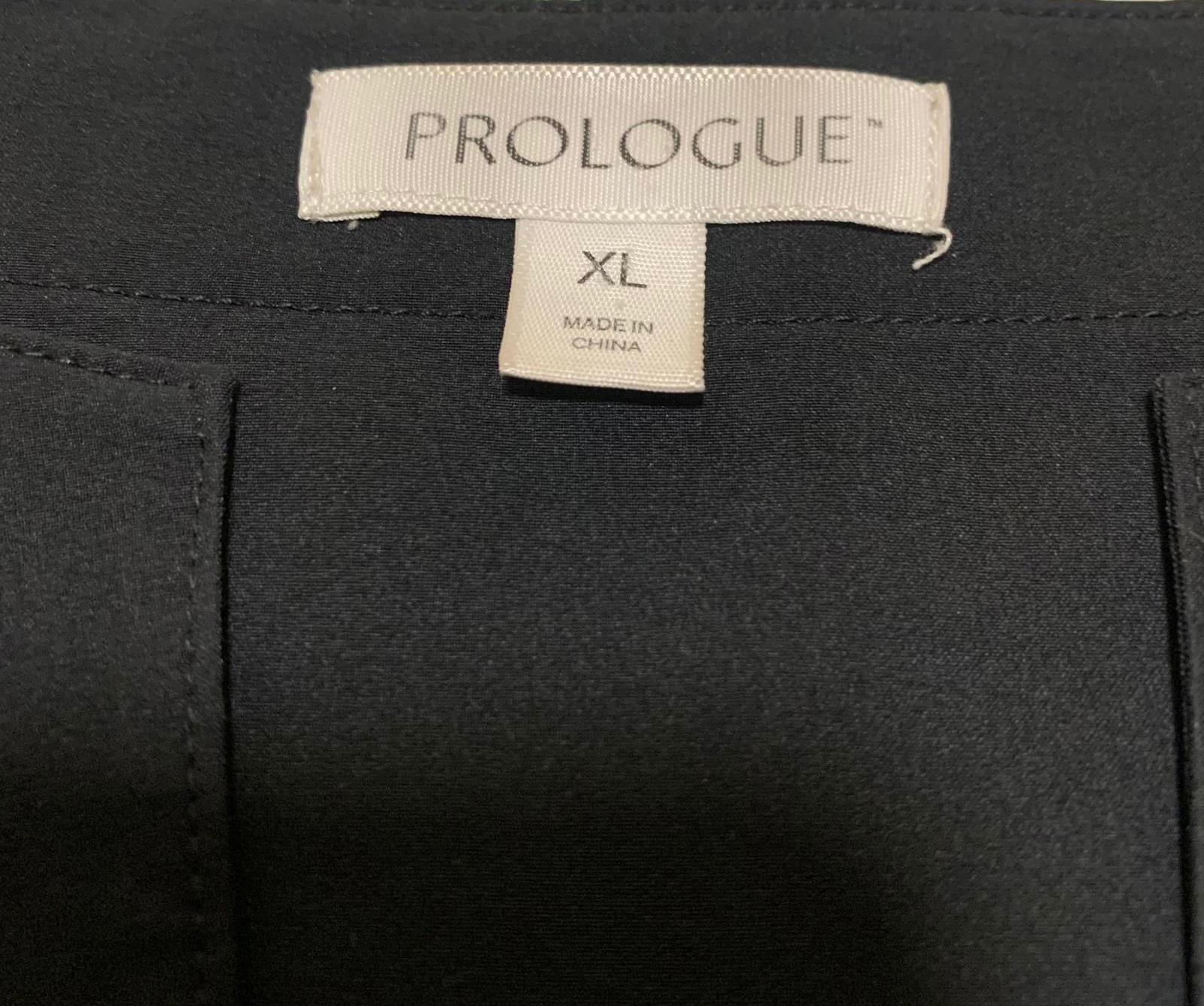 Prologue Women's Size X Large Black V-Neck Crop Top Minimalist Oversized