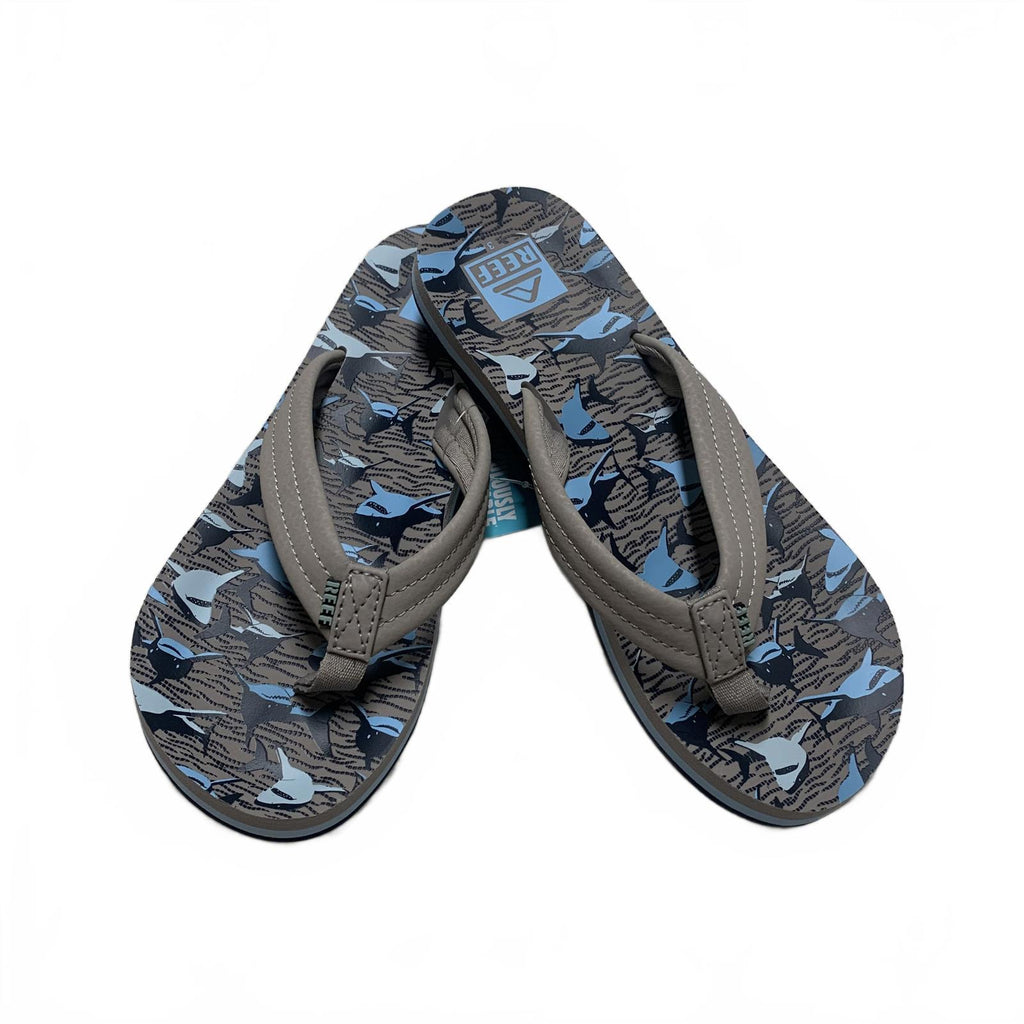 Reef Kids Ahi Sz 3 Tan Sharks Flip Flops Fun & Stylish Sandals
