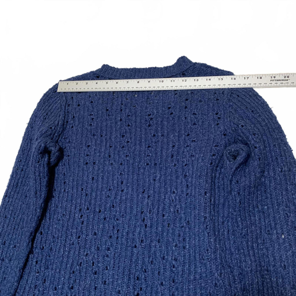 Free People Women's Size L Blue Pullover Long Sleeve Knit Sweater
