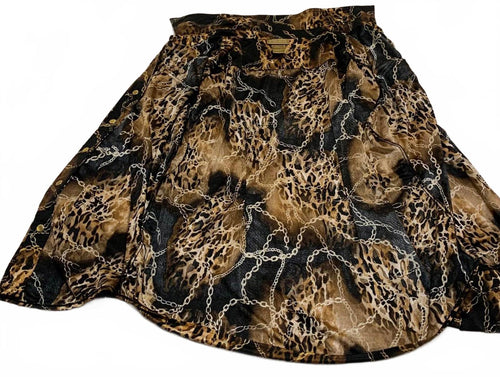 Miss Tina Knowles Women's Size XXL Leopard Print Black Gold Long Sleeve Blouse