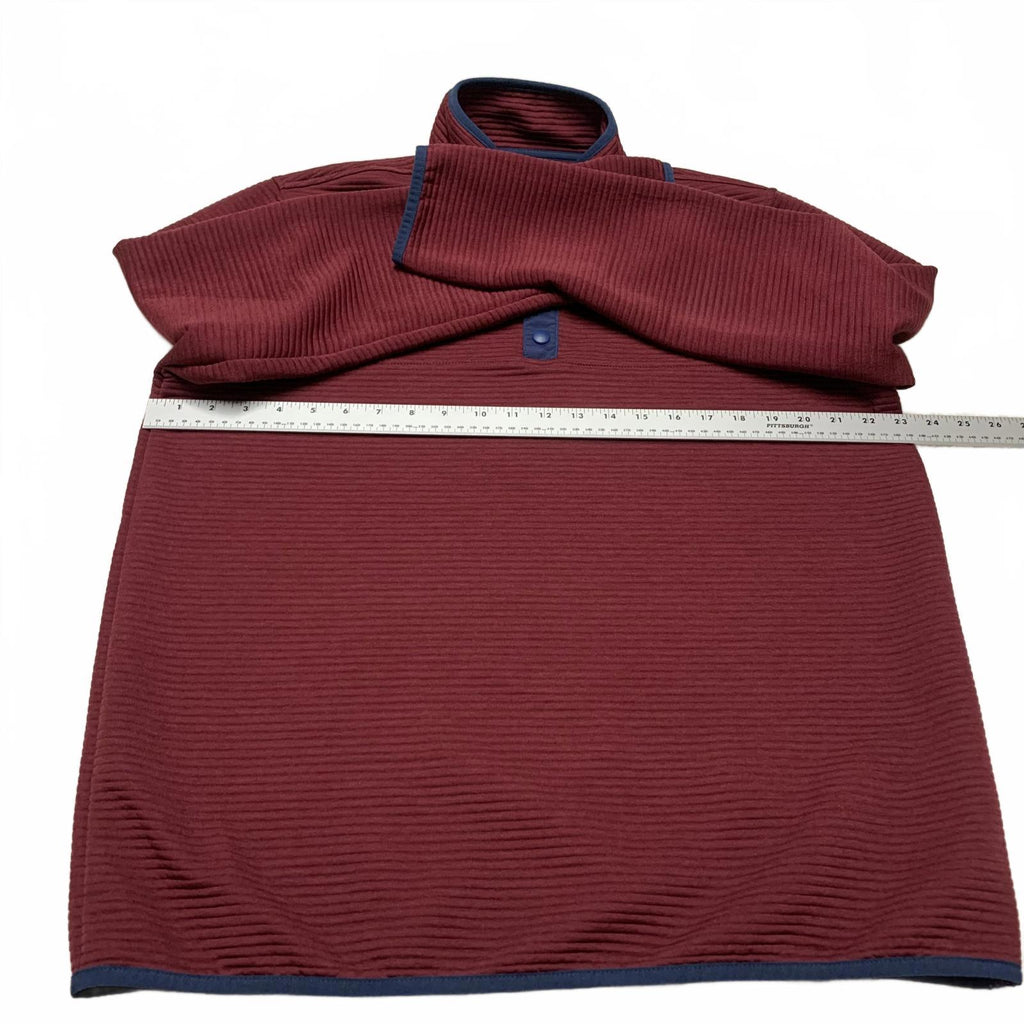 J.Crew Men's Size Large Authentic Fleece Burgundy  Pullover Jacket