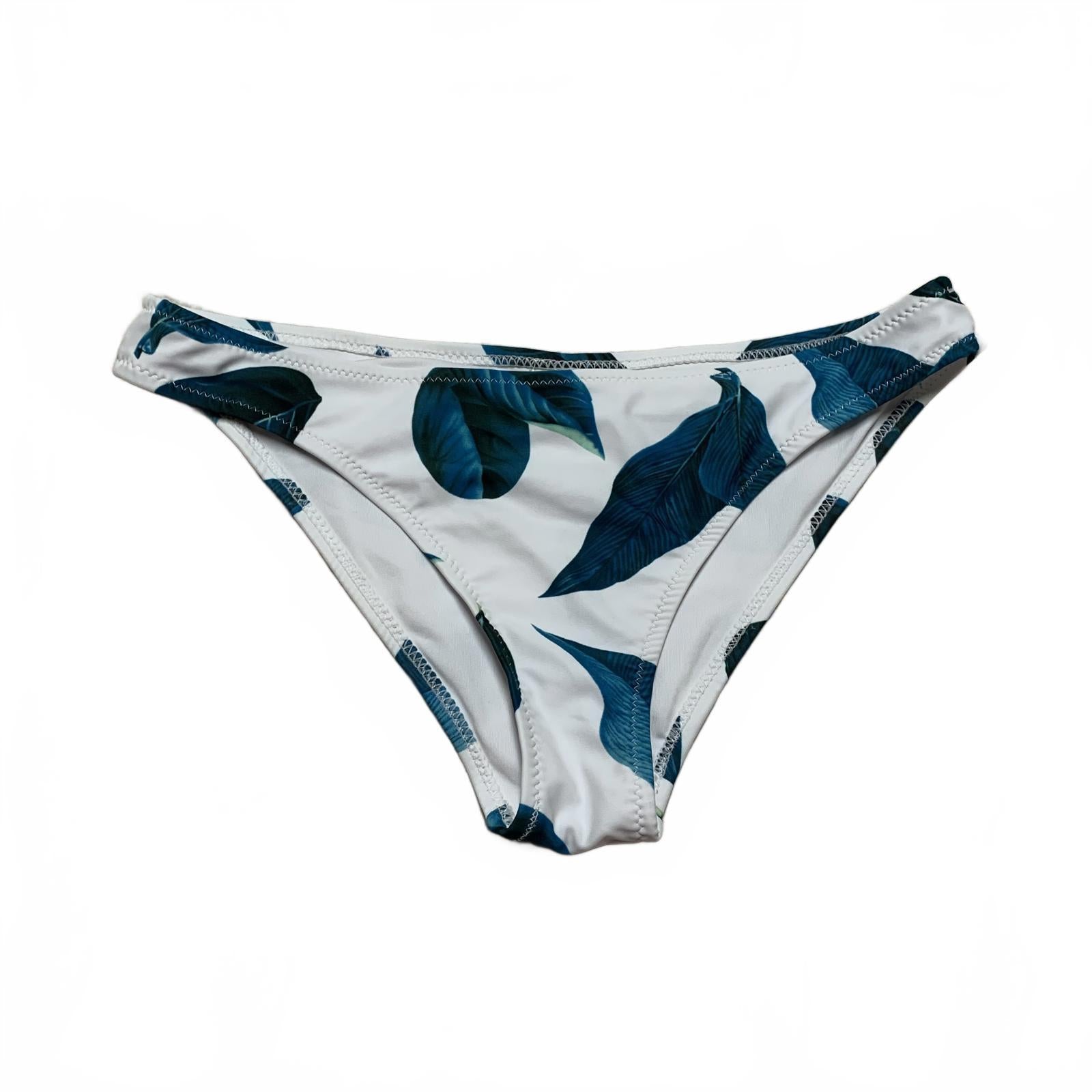 Cupshe Women's Size M  Bikini Bottoms with Blue Leaf Print